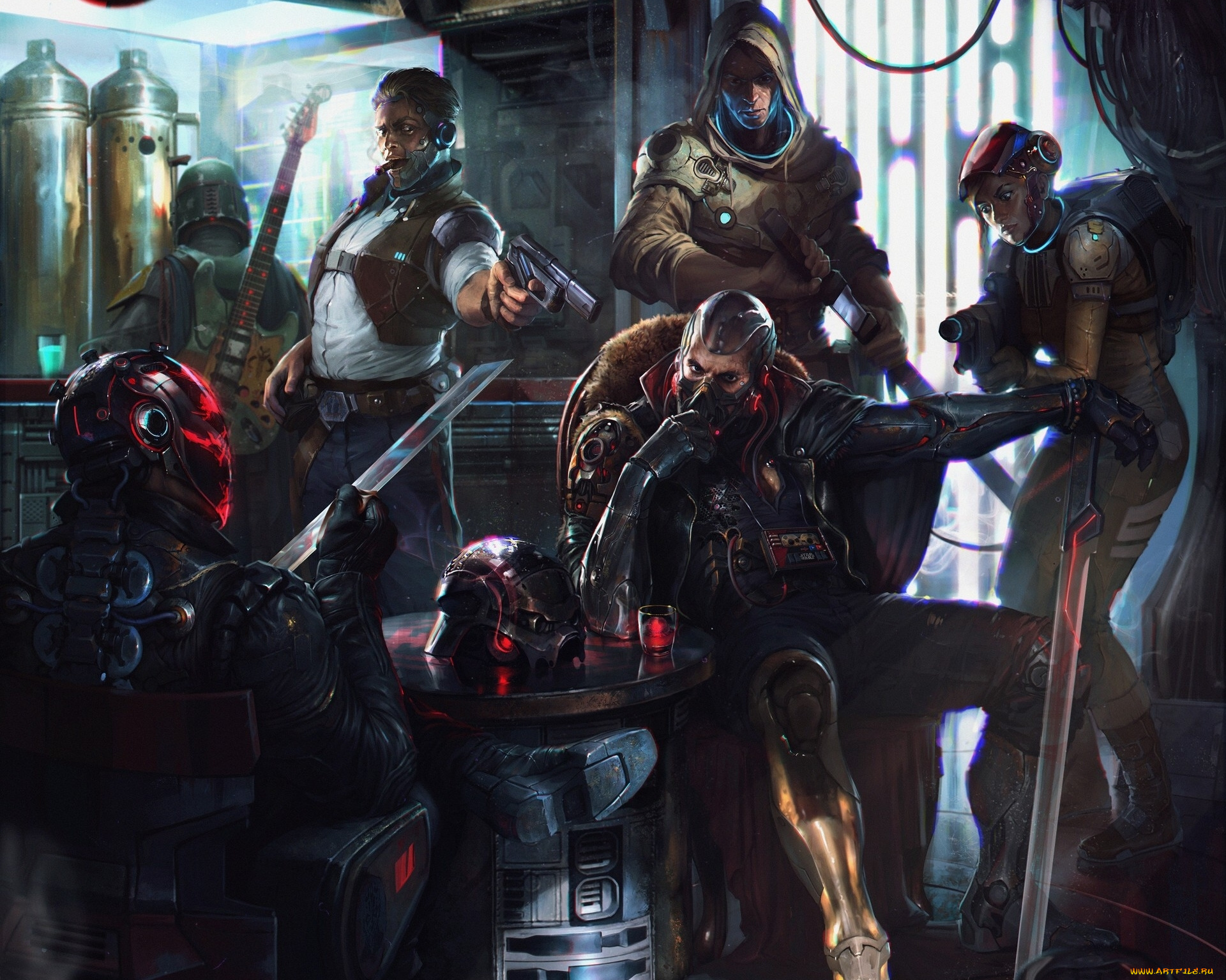 фэнтези, _star, wars, denys, tsiperko, star, wars, challenge, cyberpunk, bikers, денис, циперко, звездные, войны, киберпанк, байкеры, арт