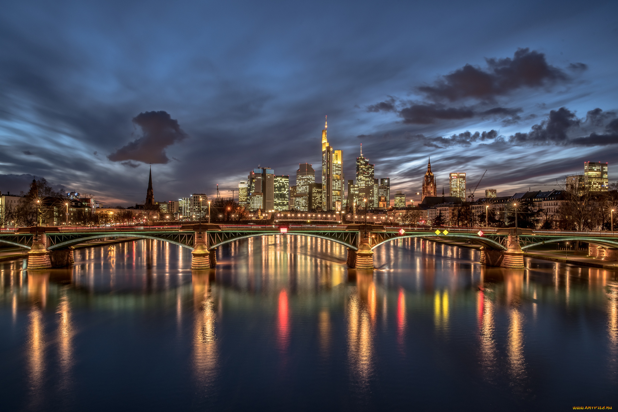 frankfurt, , germany, города, франкфурт-на-майне, , германия, мост, река
