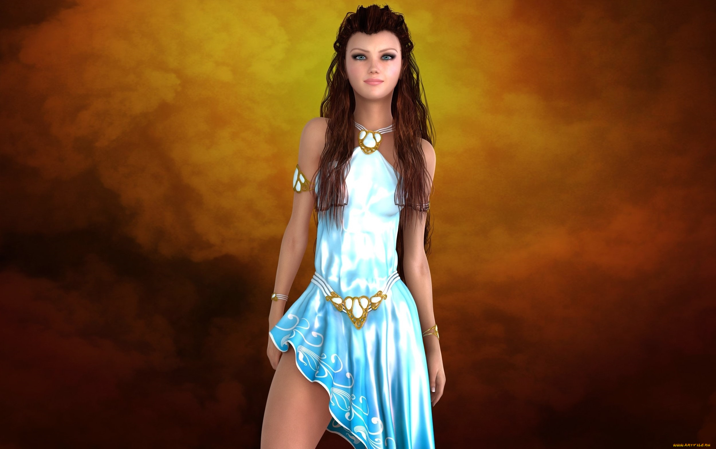 3д, графика, люди, , people, платье, фон, девушка, взгляд