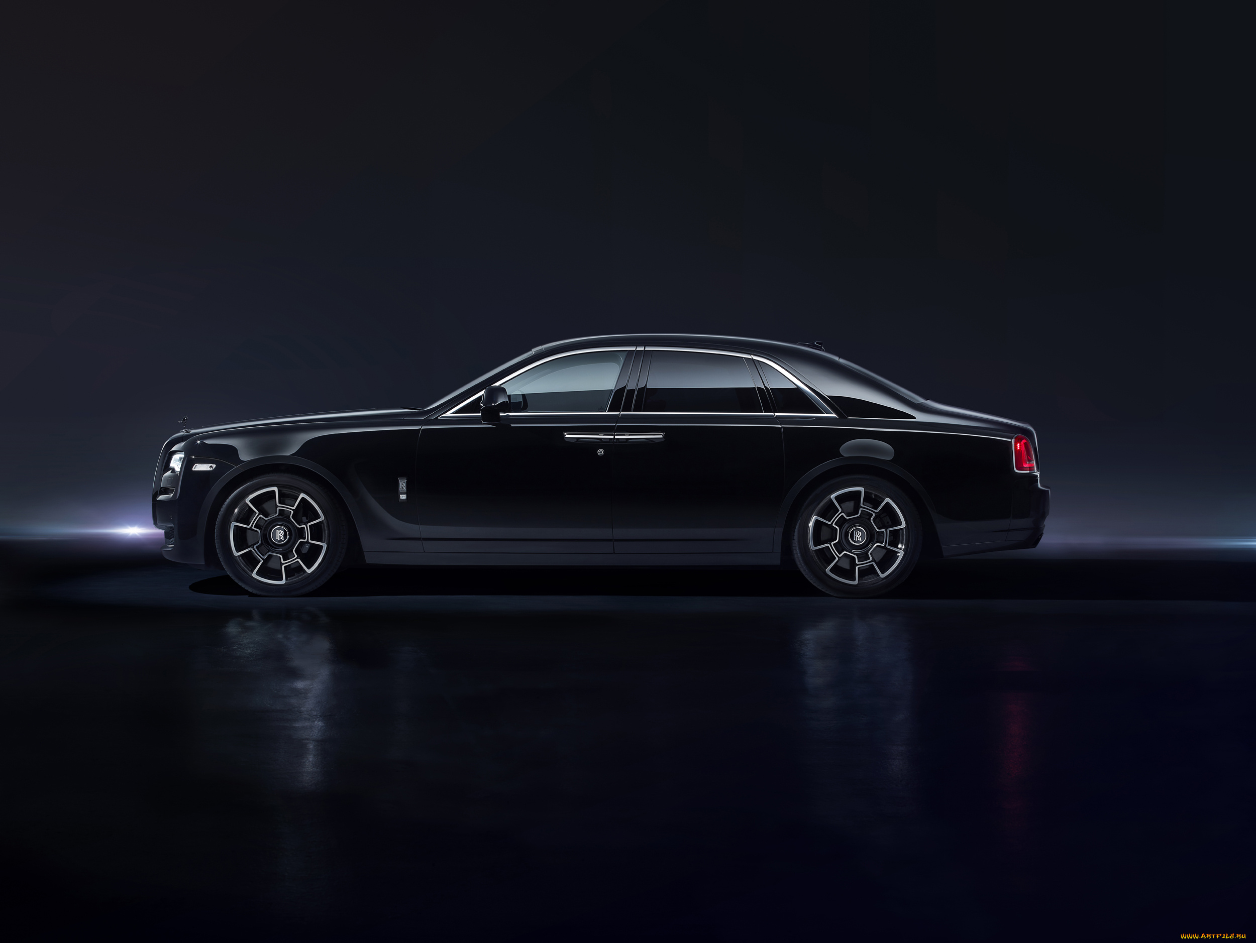 автомобили, rolls-royce, black, badge, 2016г, ghost
