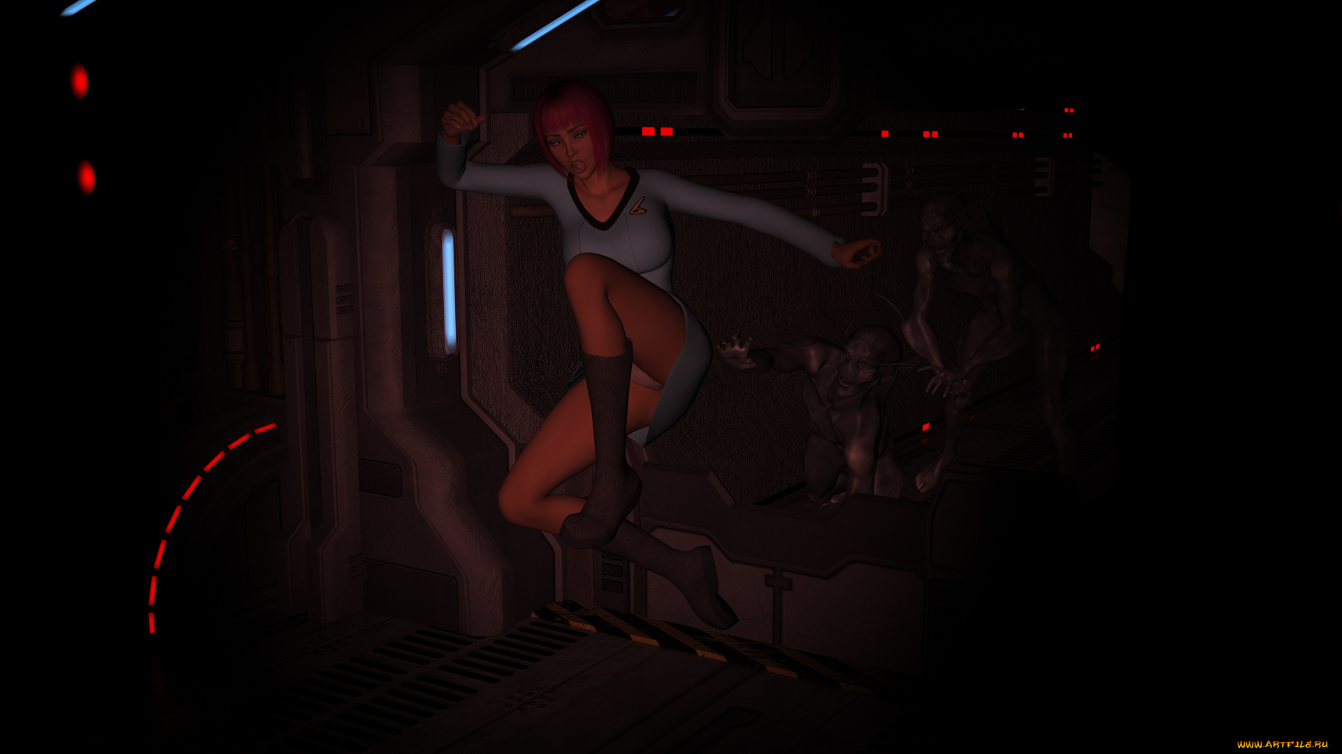 3д, графика, фантазия, , fantasy, девушка, взгляд, фон, оружие