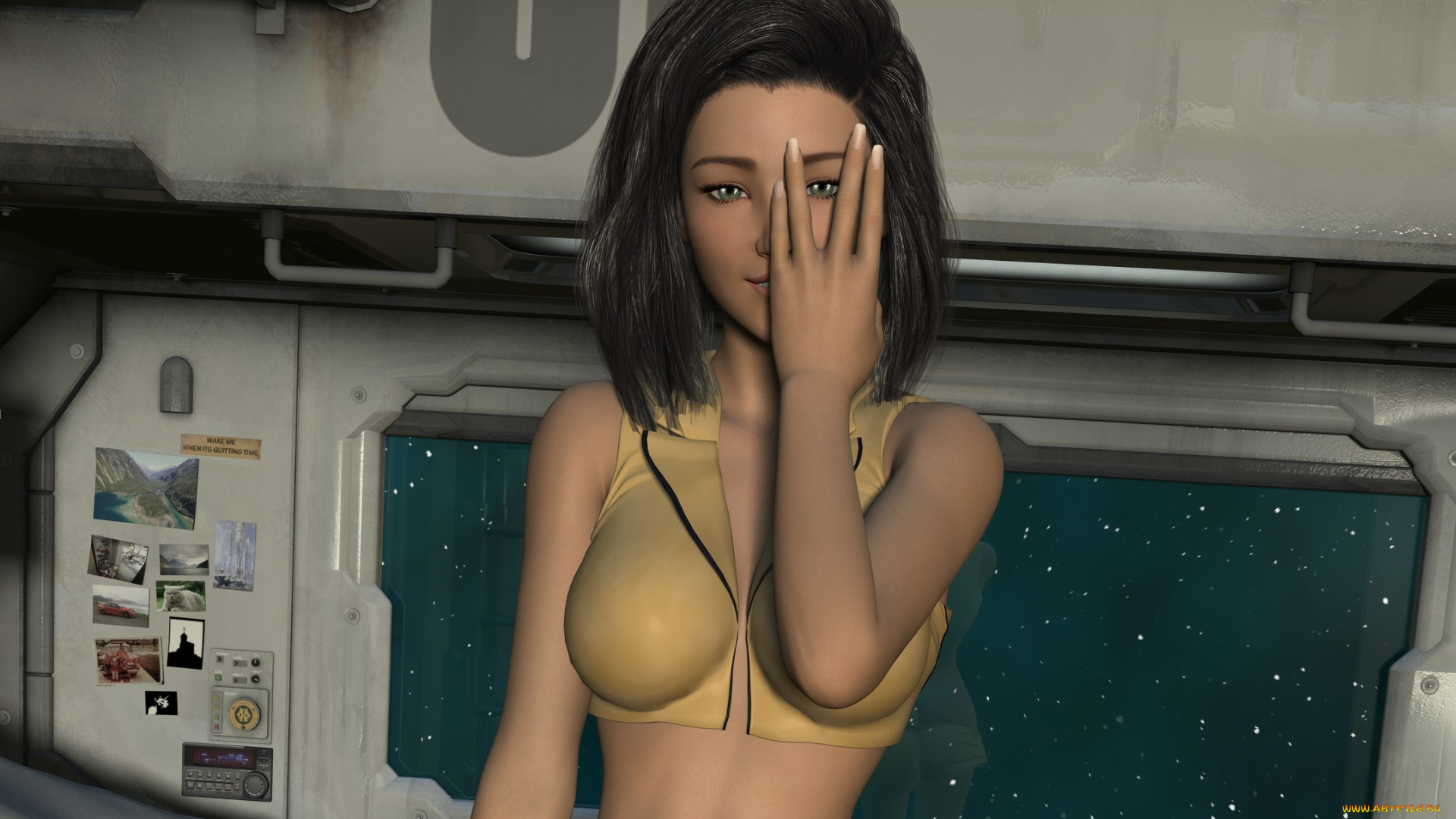 3д, графика, люди, , people, девушка, взгляд, фон