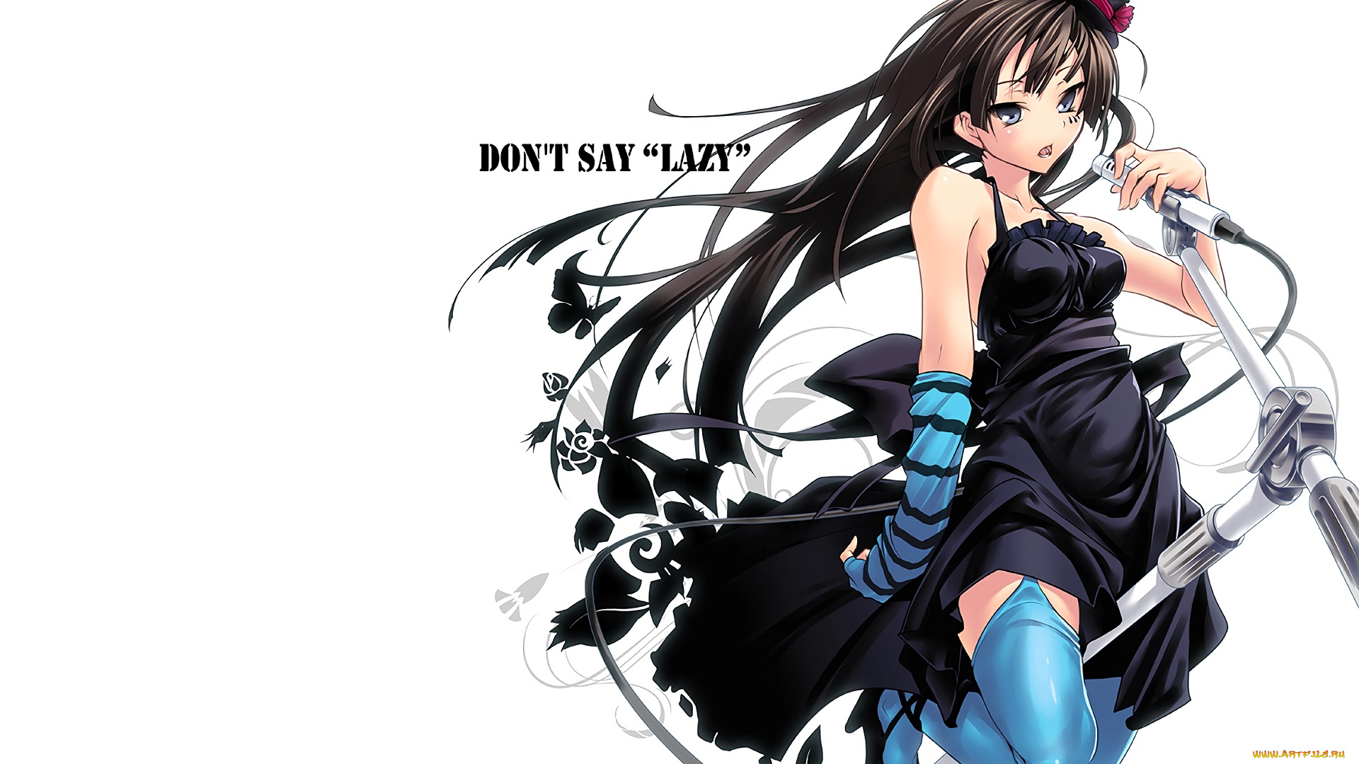 аниме, k-on, девушка, взгляд, фон