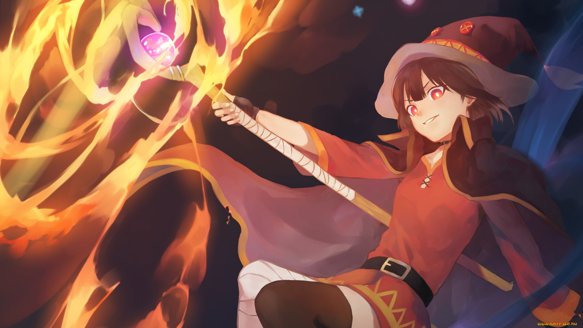 аниме, kono, subarashii, sekai, ni, shukufuku, wo, девушка, взгляд, фон