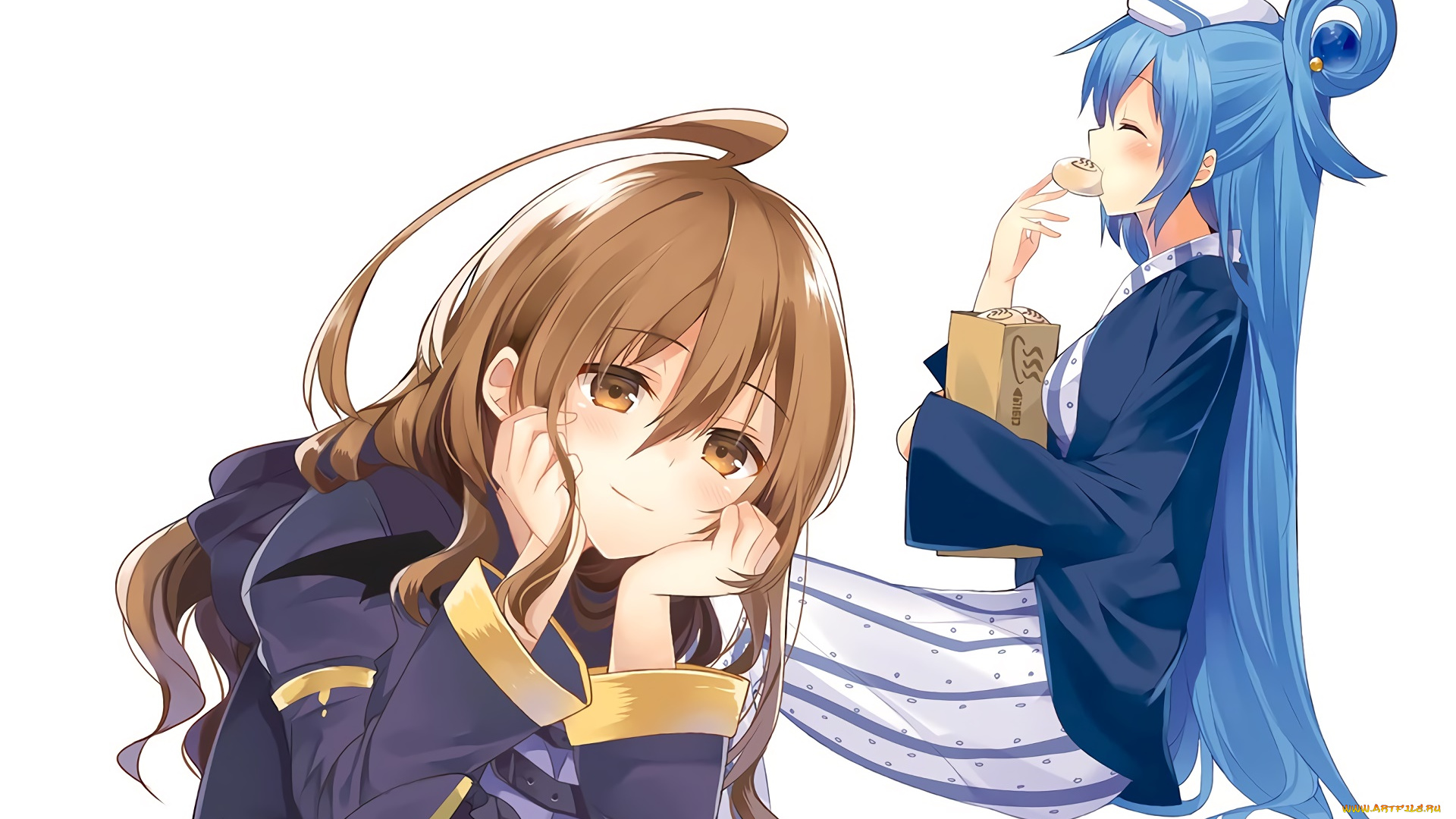 аниме, kono, subarashii, sekai, ni, shukufuku, wo, девушки, взгляд, фон