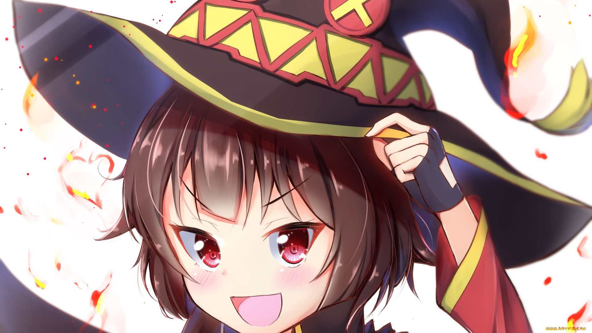 аниме, kono, subarashii, sekai, ni, shukufuku, wo, девушка, взгляд, фон