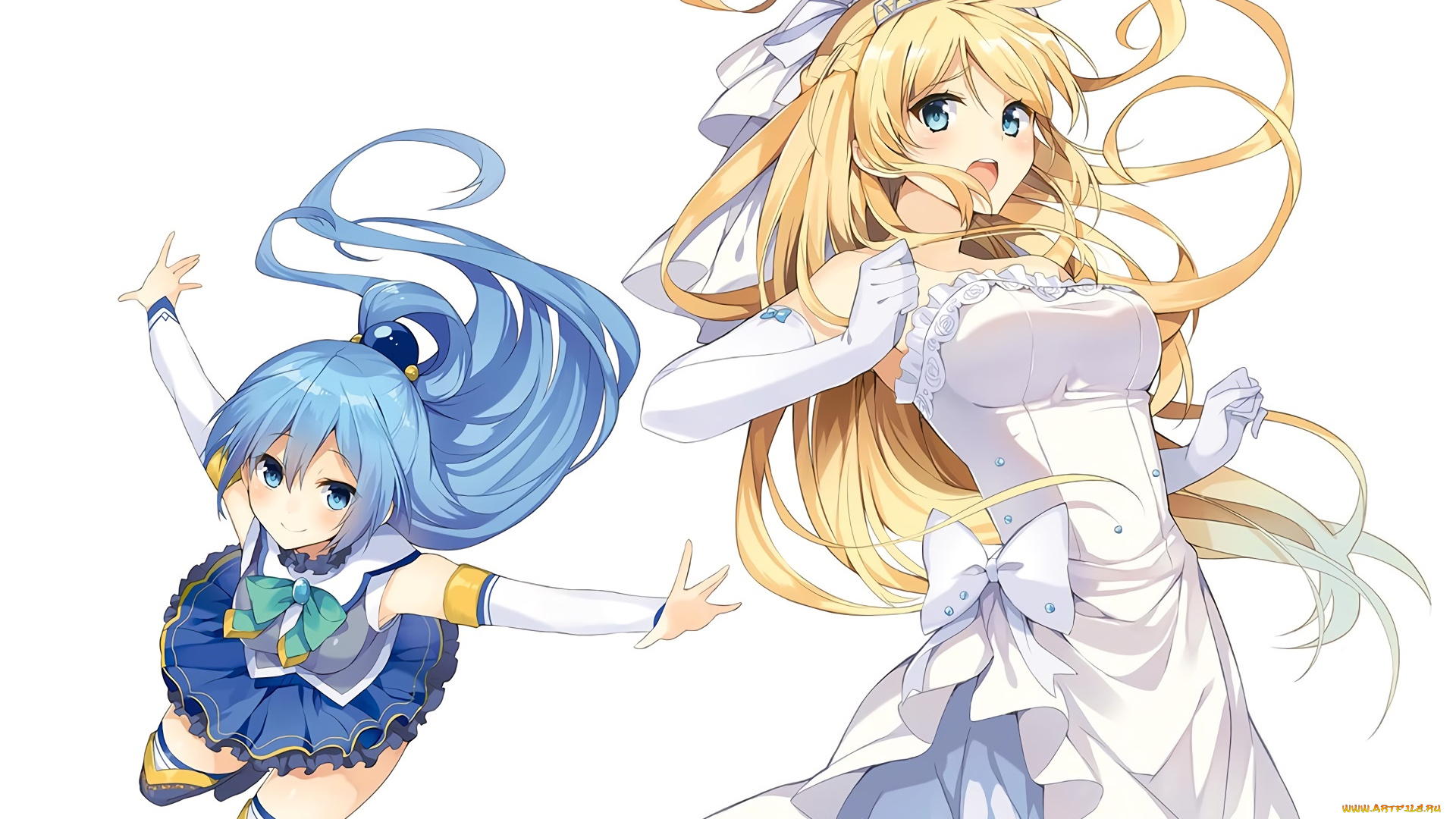 аниме, kono, subarashii, sekai, ni, shukufuku, wo, девушка, взгляд, фон