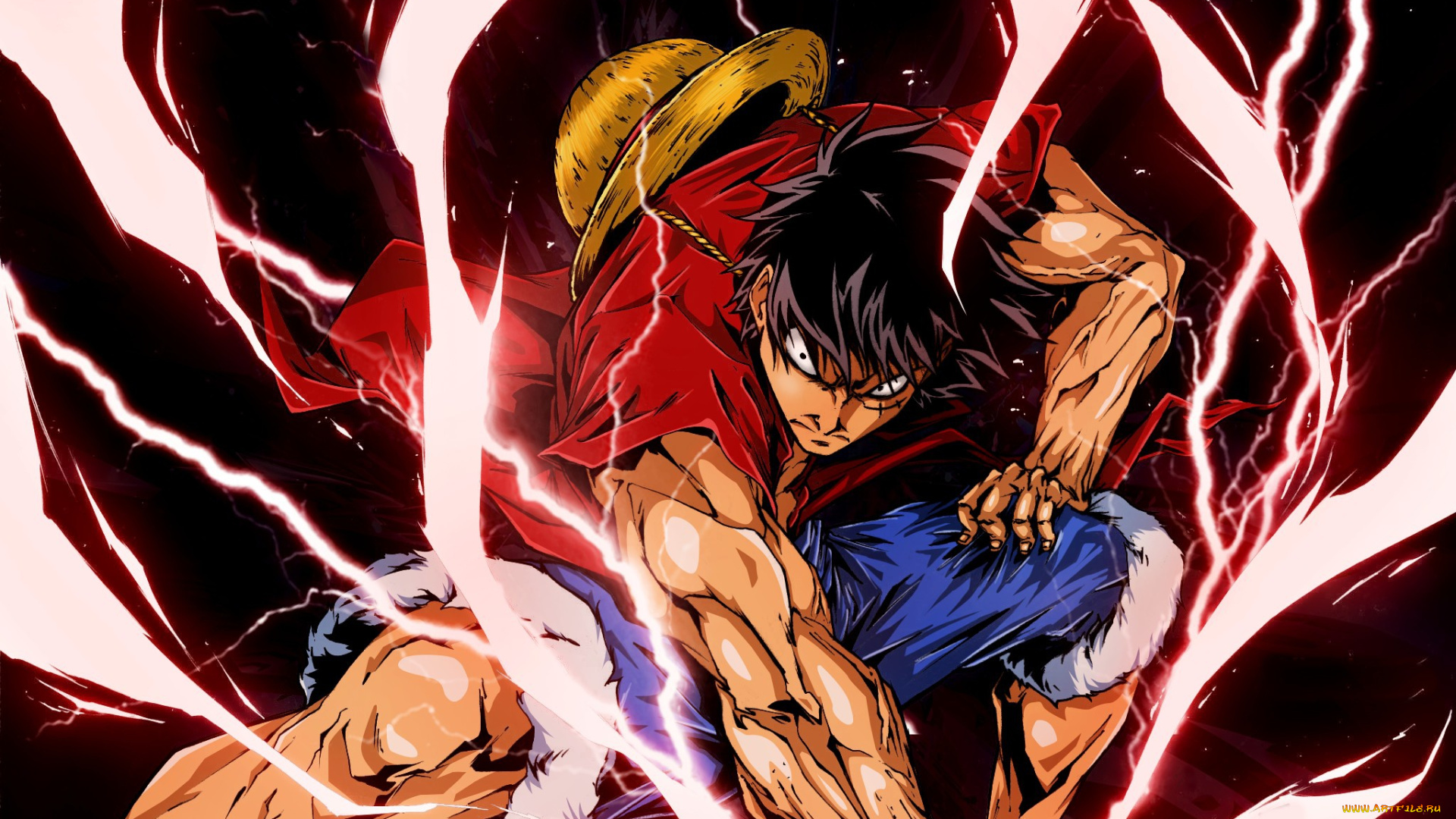 аниме, one, piece, luffy