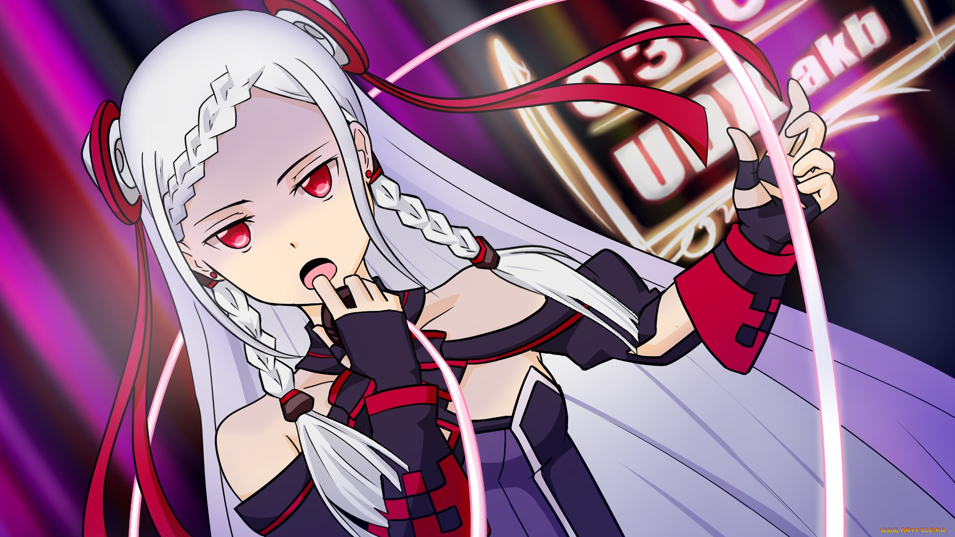 аниме, sword, art, online, девушка, взгляд, фон