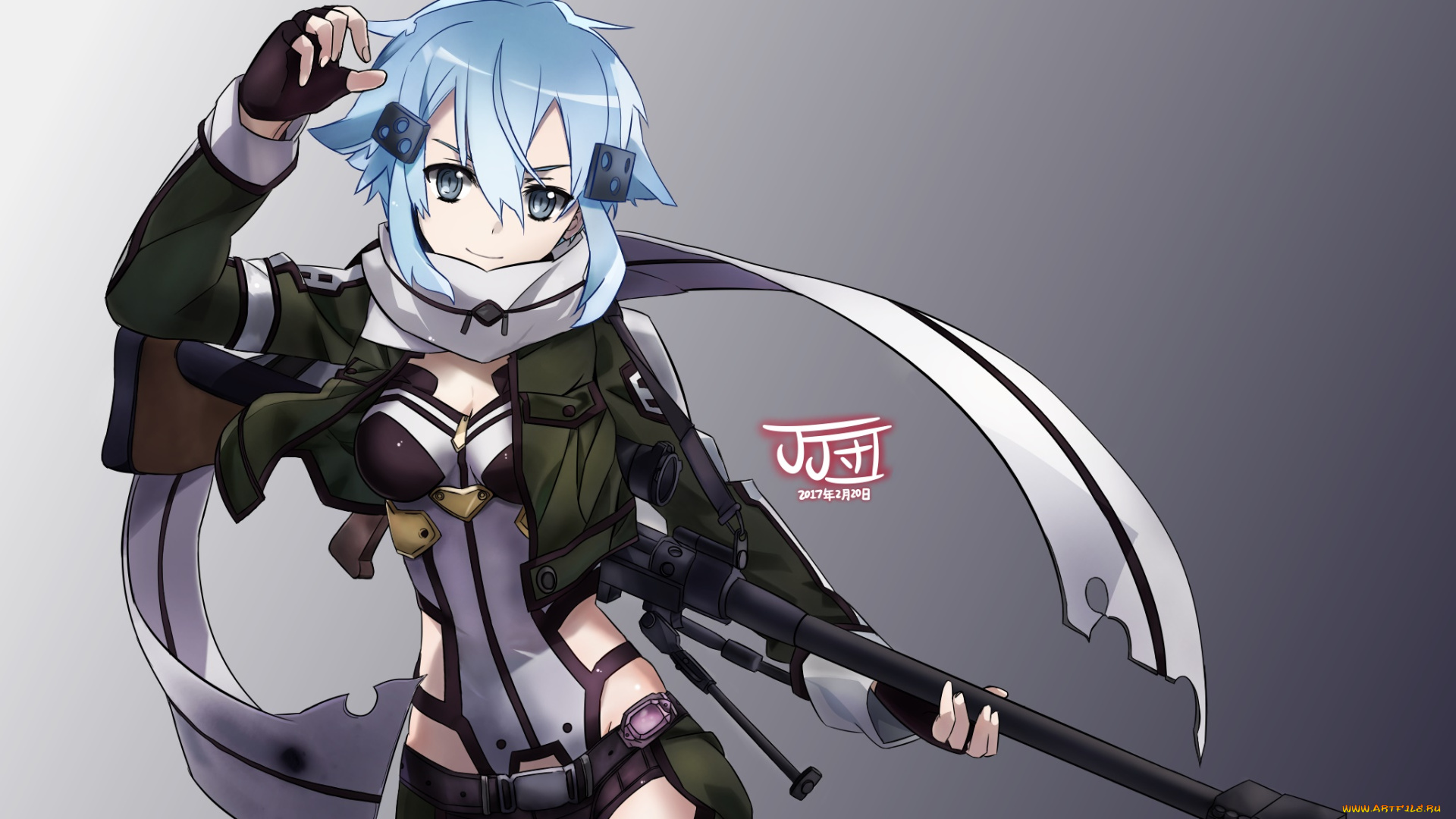 аниме, sword, art, online, девушка, взгляд, фон