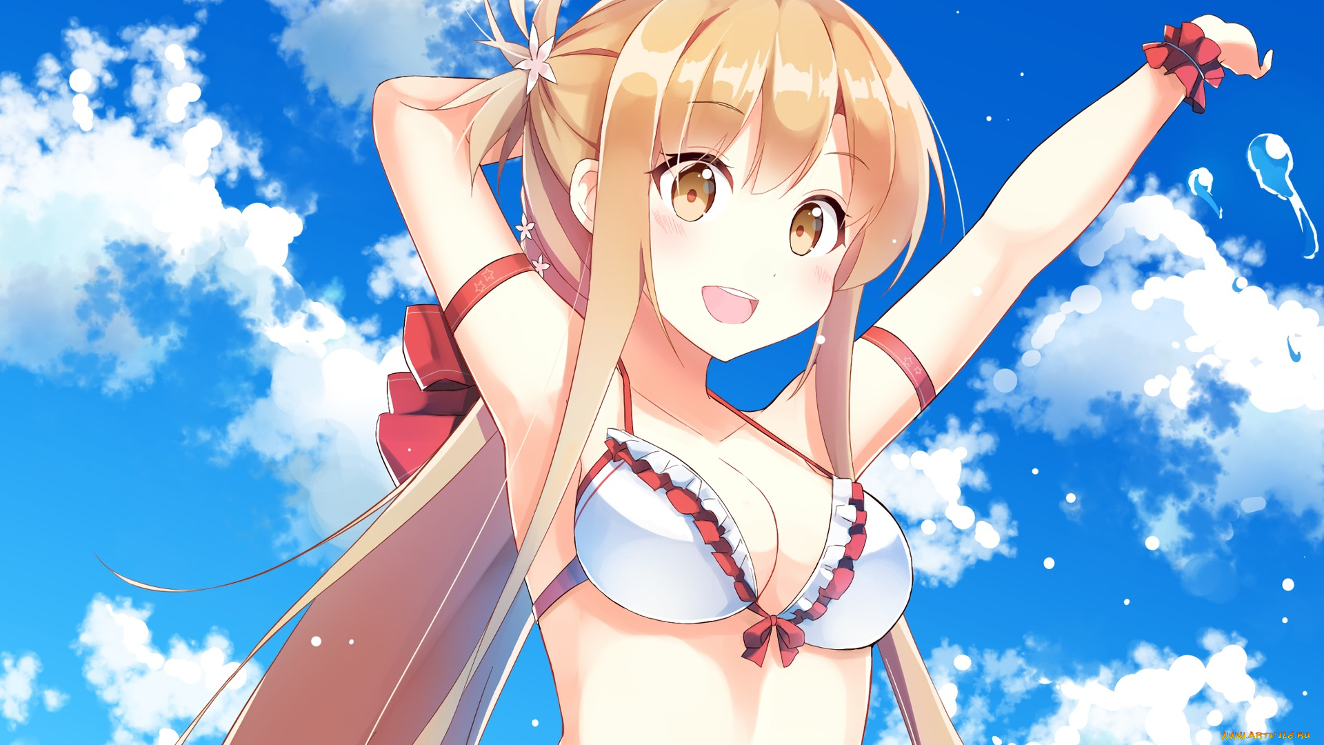 аниме, sword, art, online, фон, взгляд, девушка