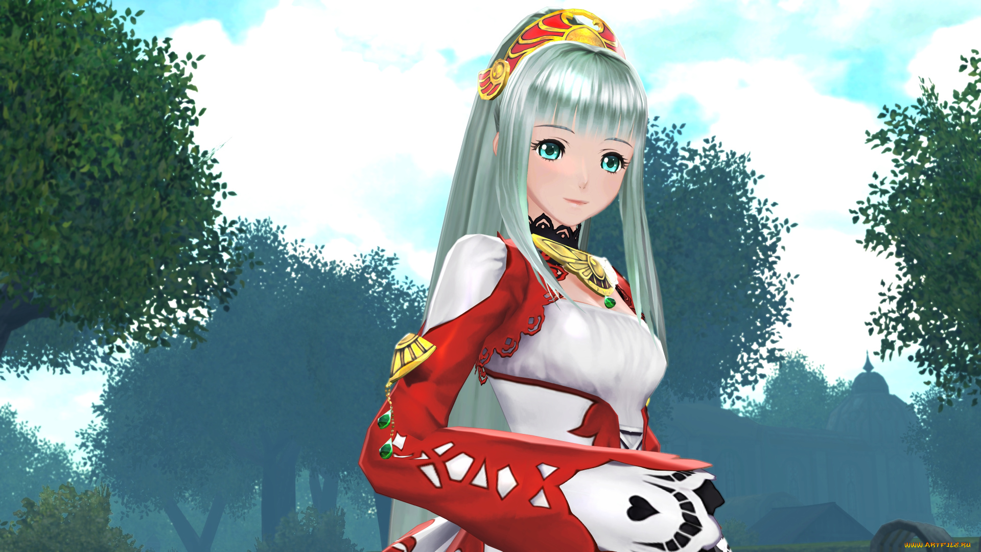 аниме, tales, of, zestiria, фон, взгляд, девушка