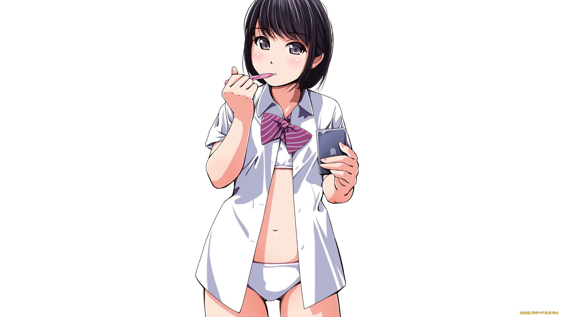 аниме, unknown, , другое, девушка, взгляд, фон