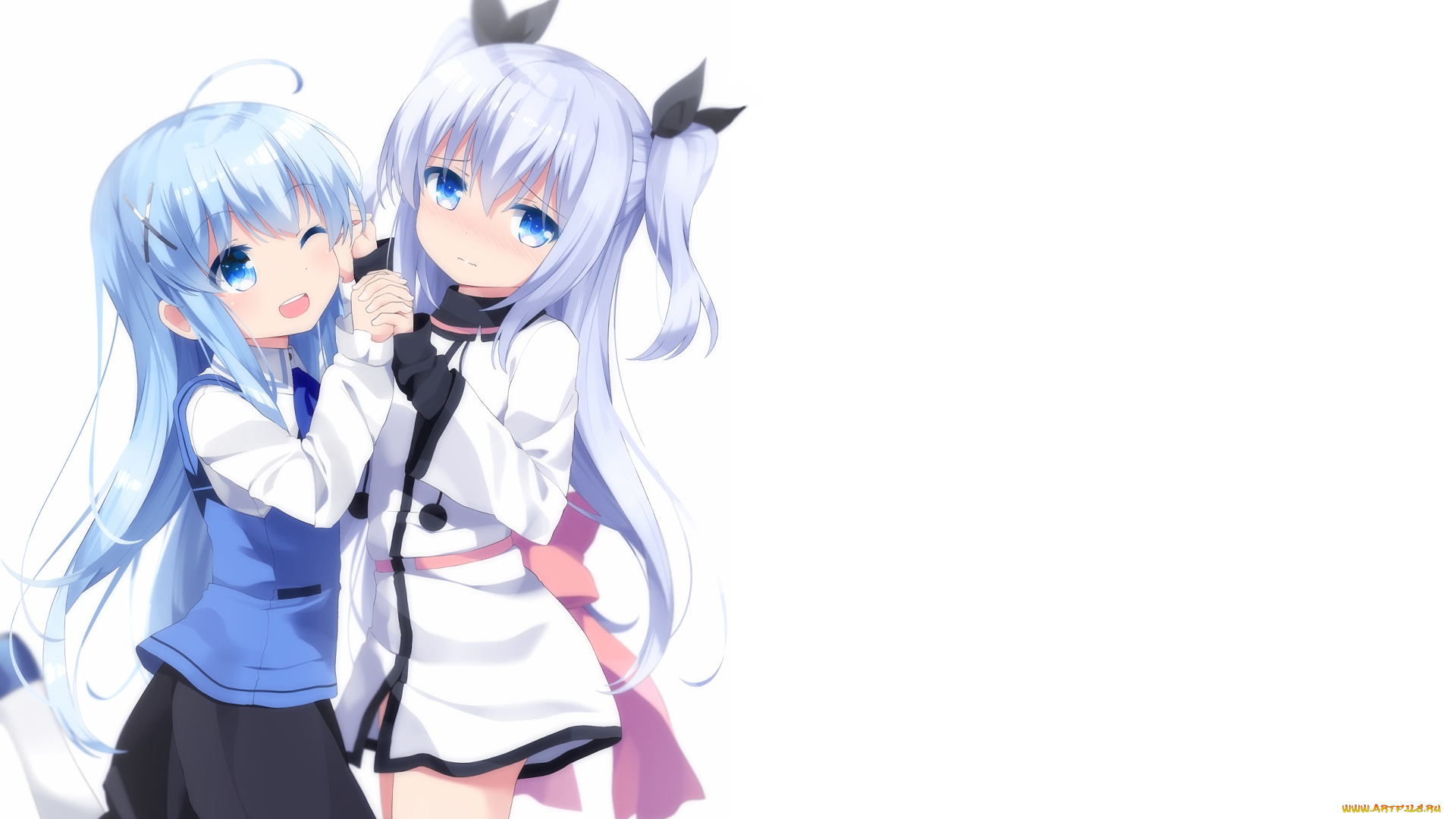 аниме, unknown, , другое, девушки, взгляд, фон