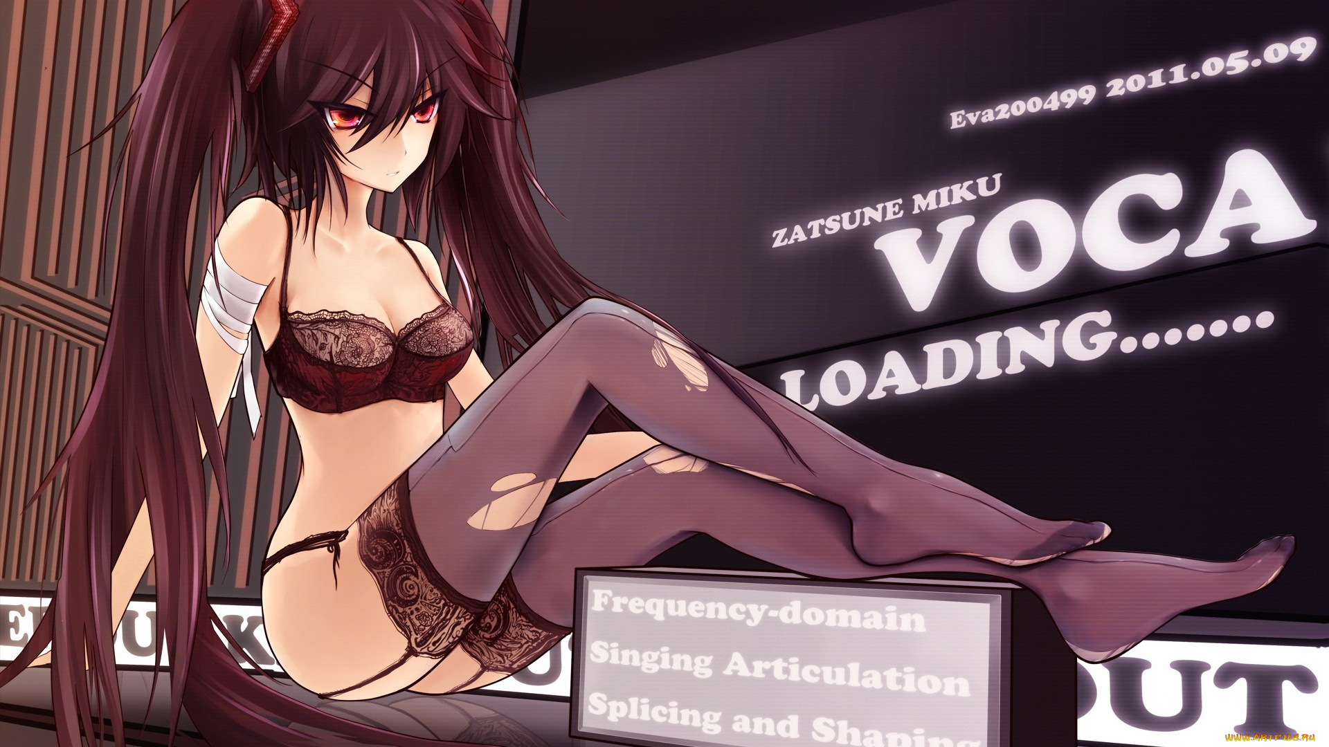 аниме, vocaloid, zatsune, miku