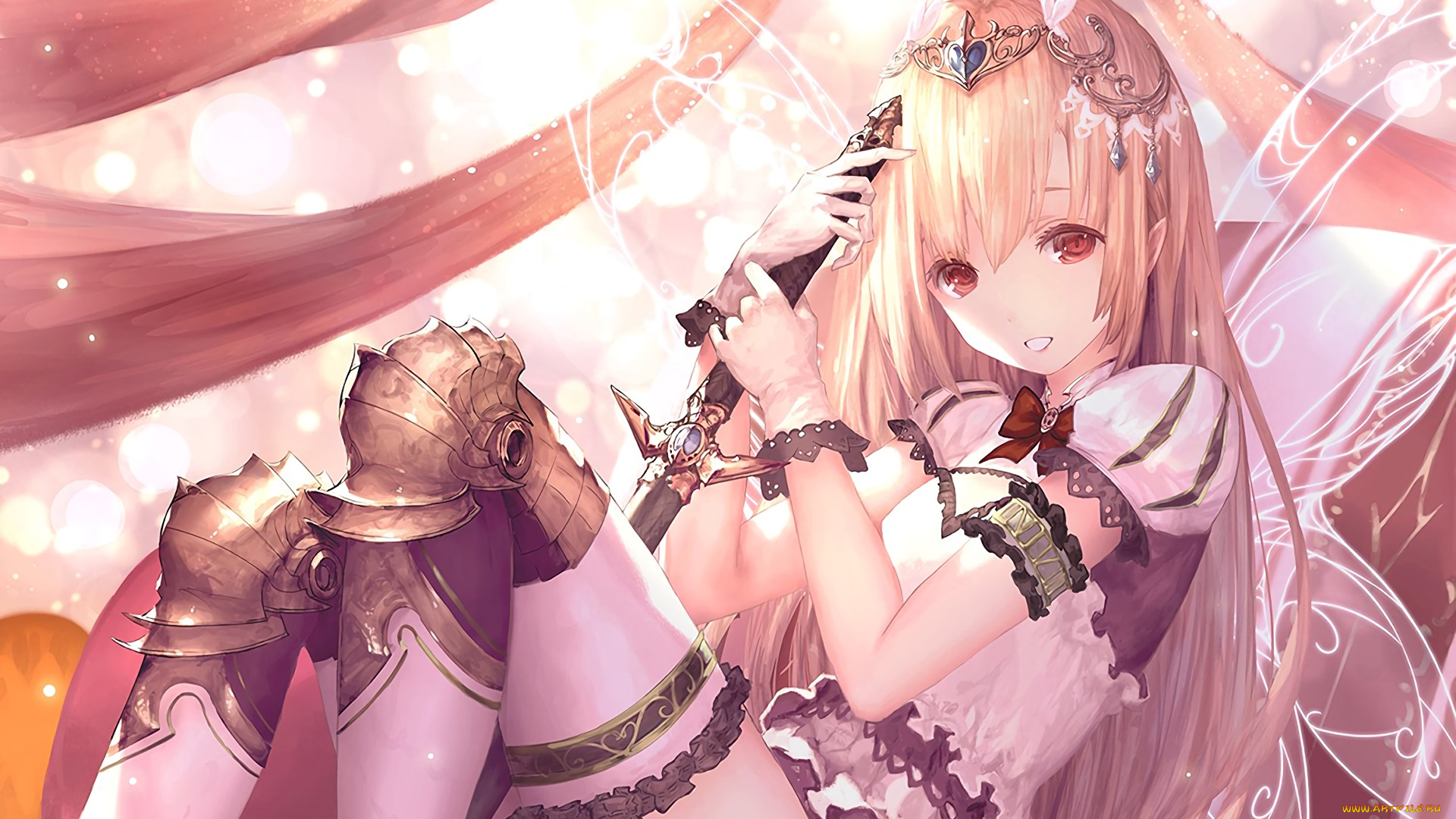 аниме, животные, , существа, взгляд, девушка, фон