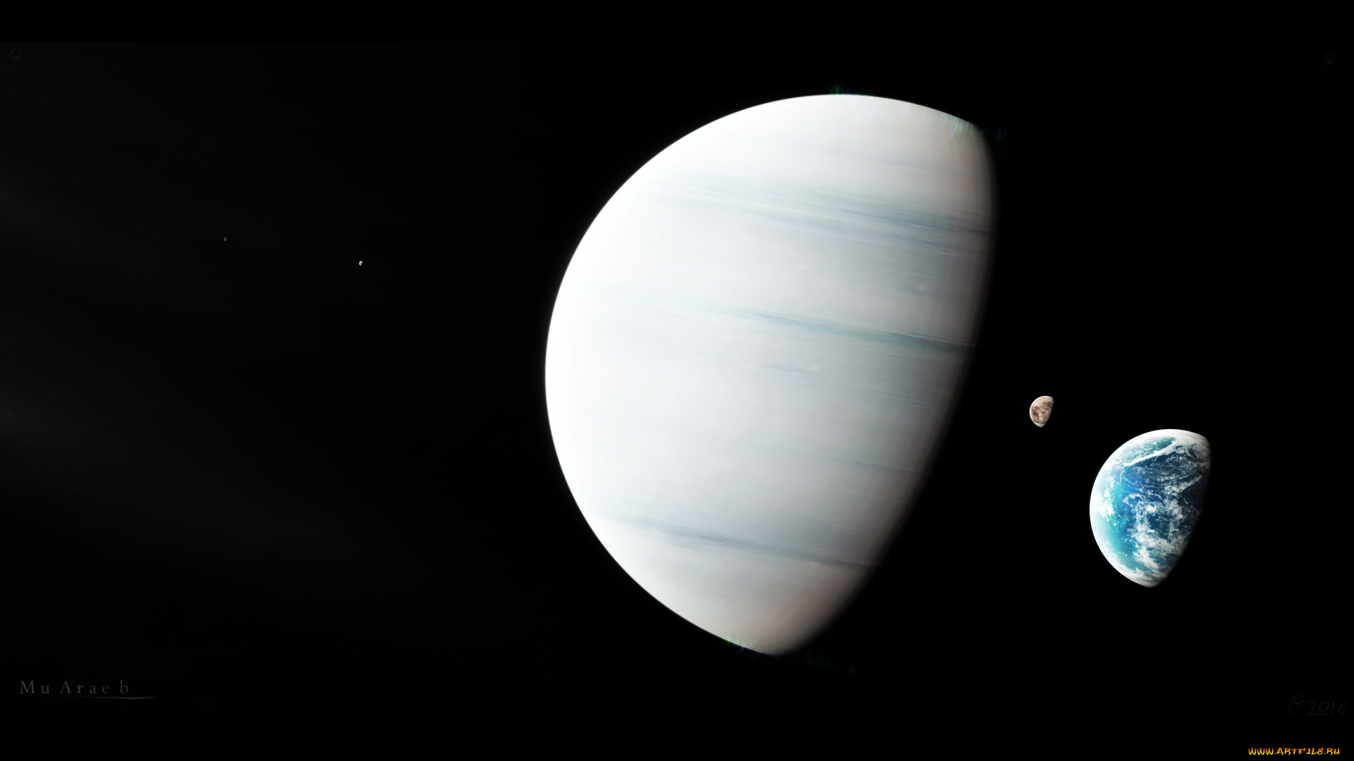 космос, арт, планеты, вселенная, галактика, звезды