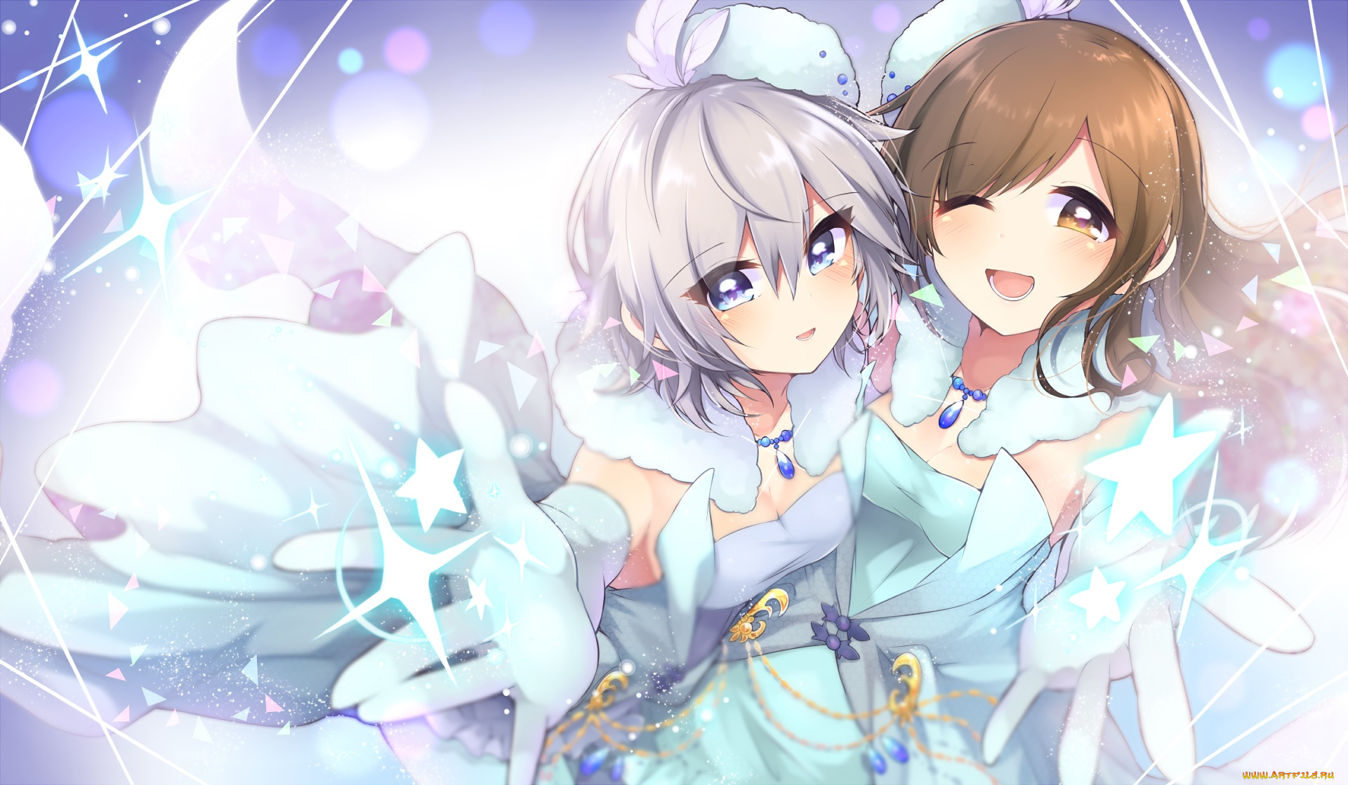 аниме, idolm@ster, девушка, взгляд, фон