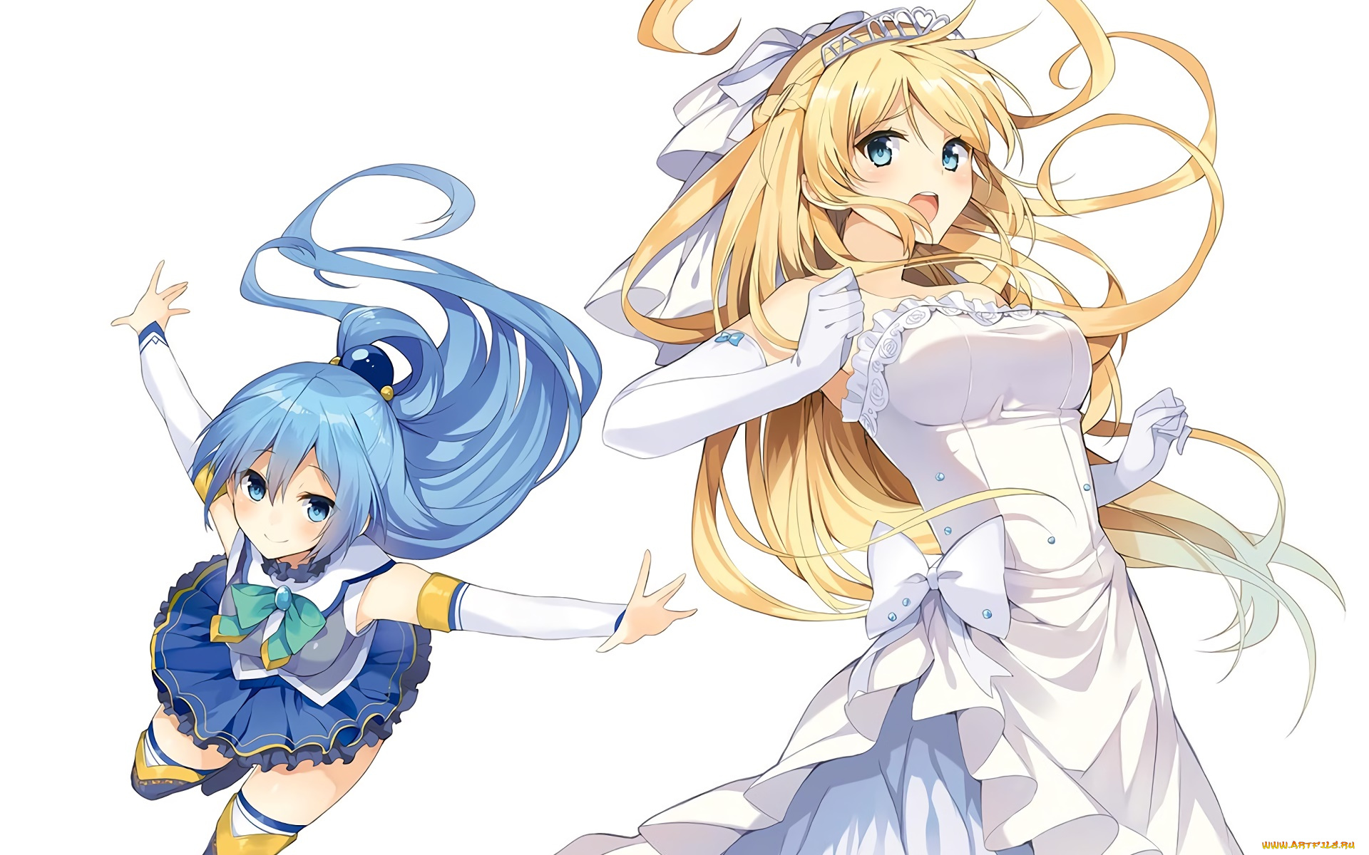 аниме, kono, subarashii, sekai, ni, shukufuku, wo, девушка, взгляд, фон