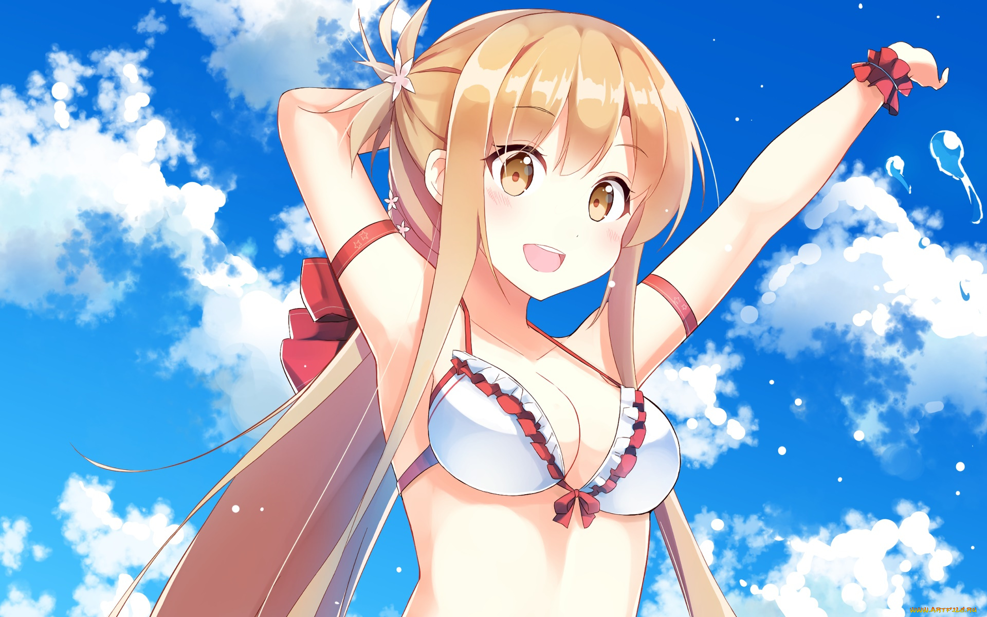 аниме, sword, art, online, фон, взгляд, девушка