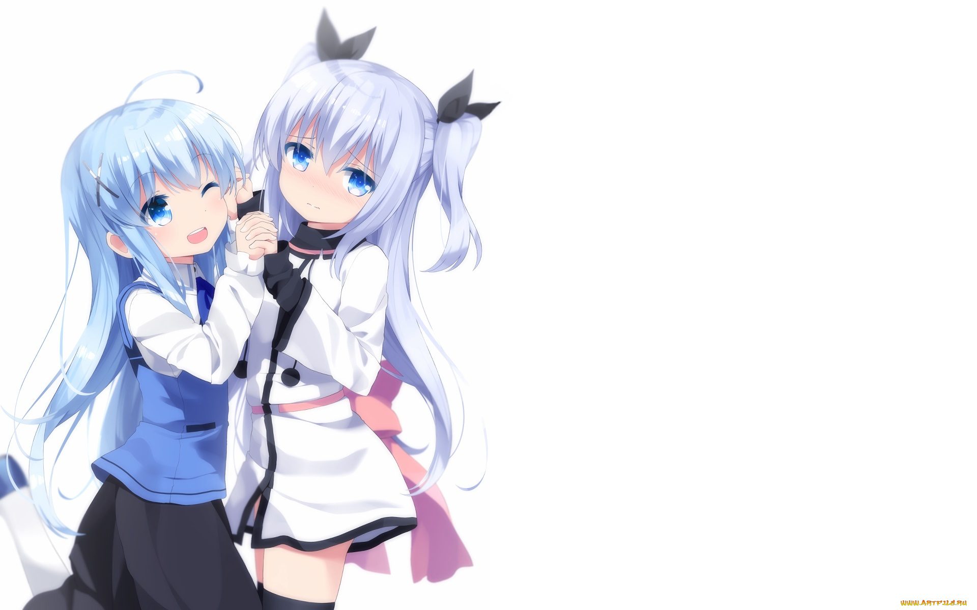 аниме, unknown, , другое, девушки, взгляд, фон