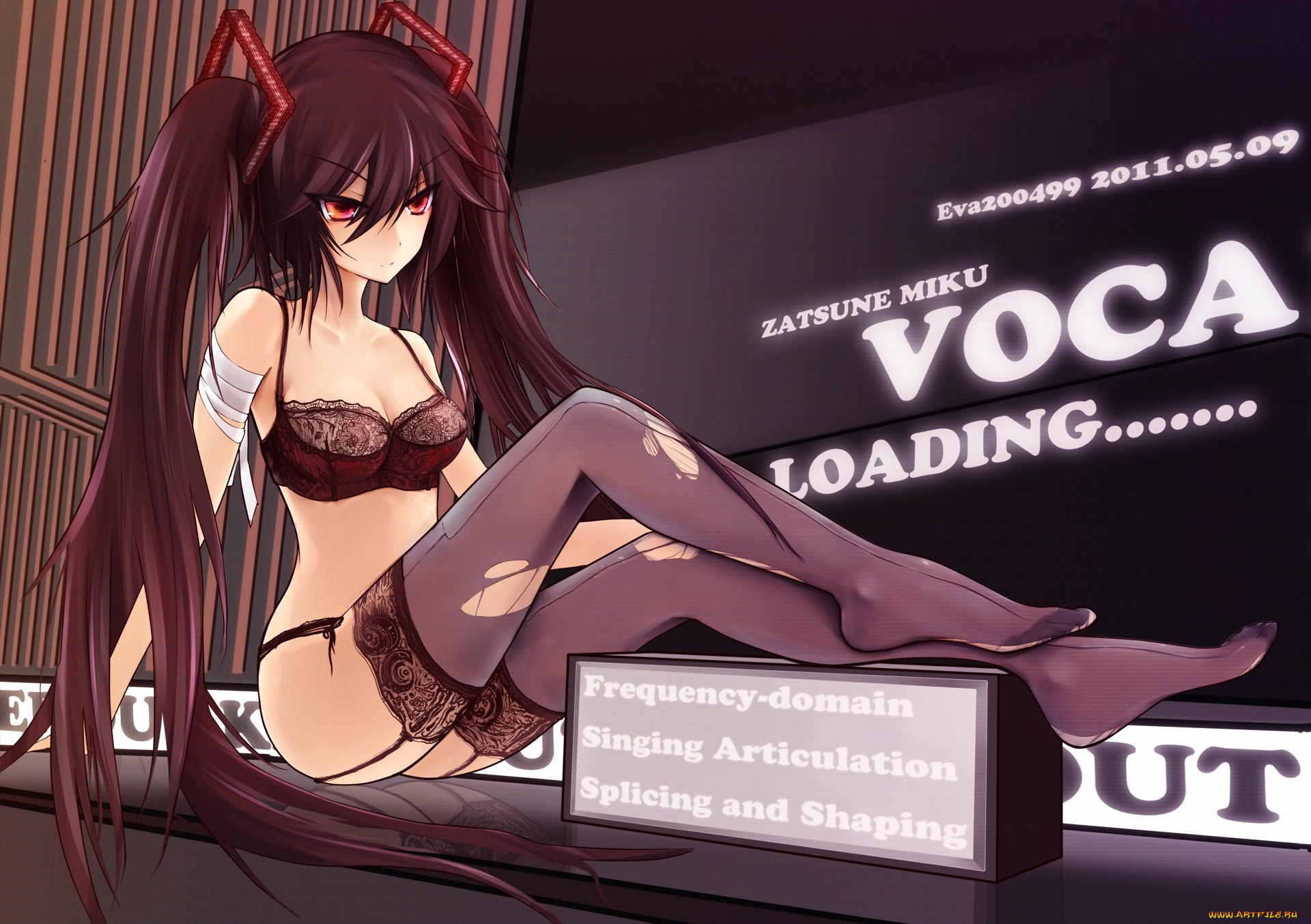 аниме, vocaloid, zatsune, miku