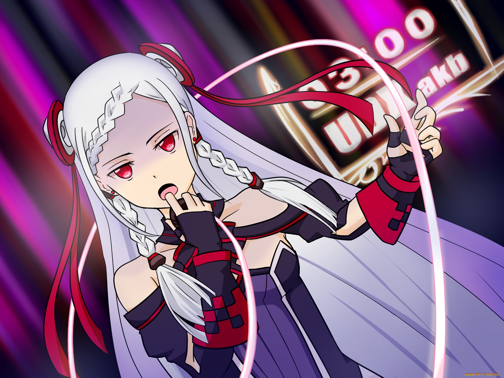 аниме, sword, art, online, девушка, взгляд, фон