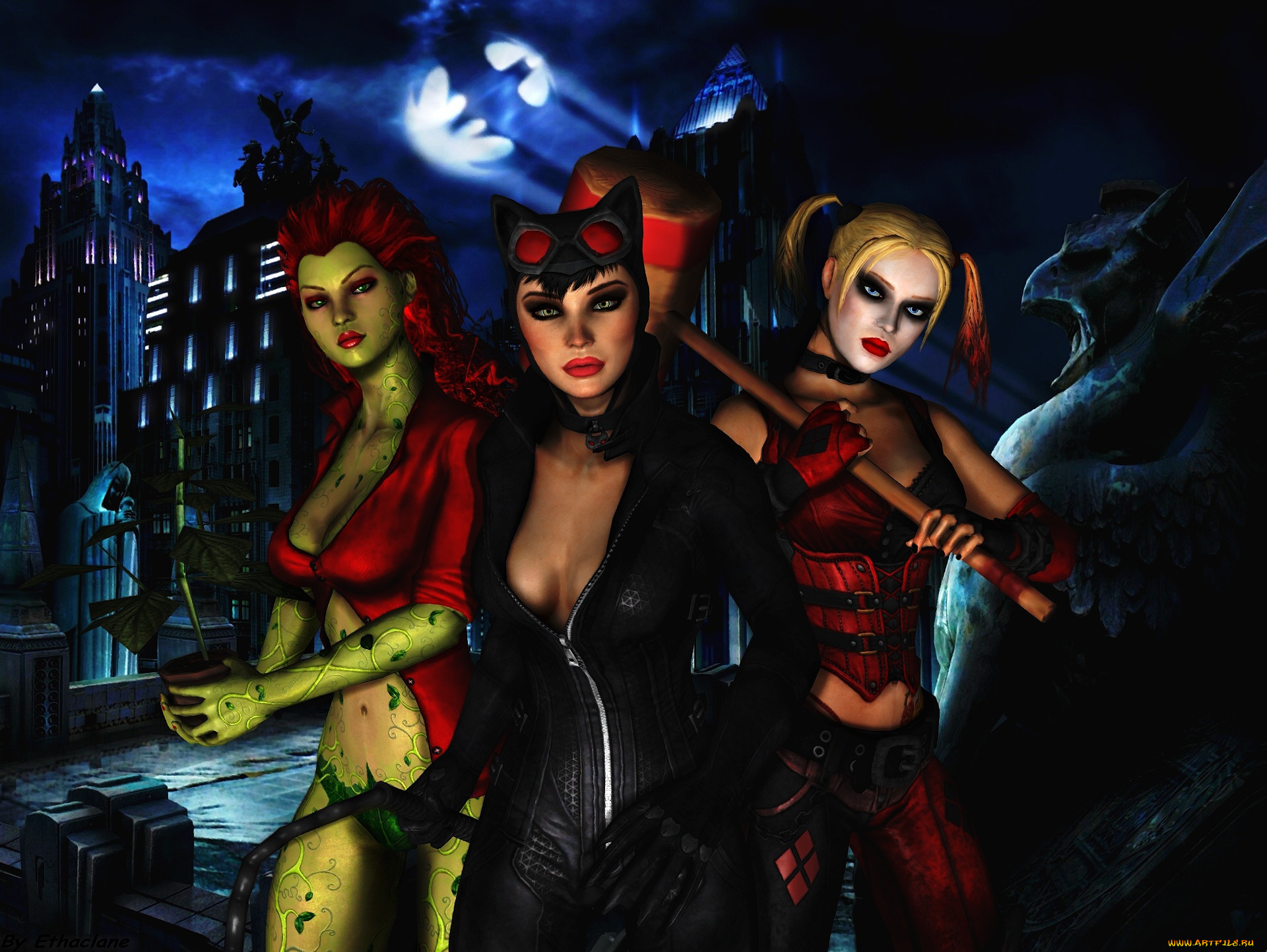 3д, графика, фантазия, , fantasy, комикс, взгляд, фон, девушки