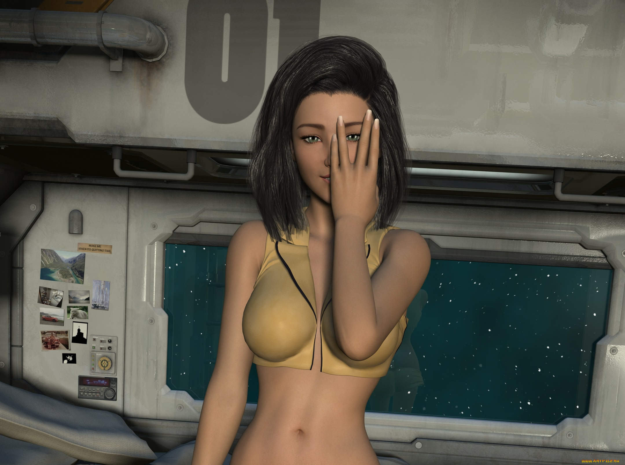 3д, графика, люди, , people, девушка, взгляд, фон