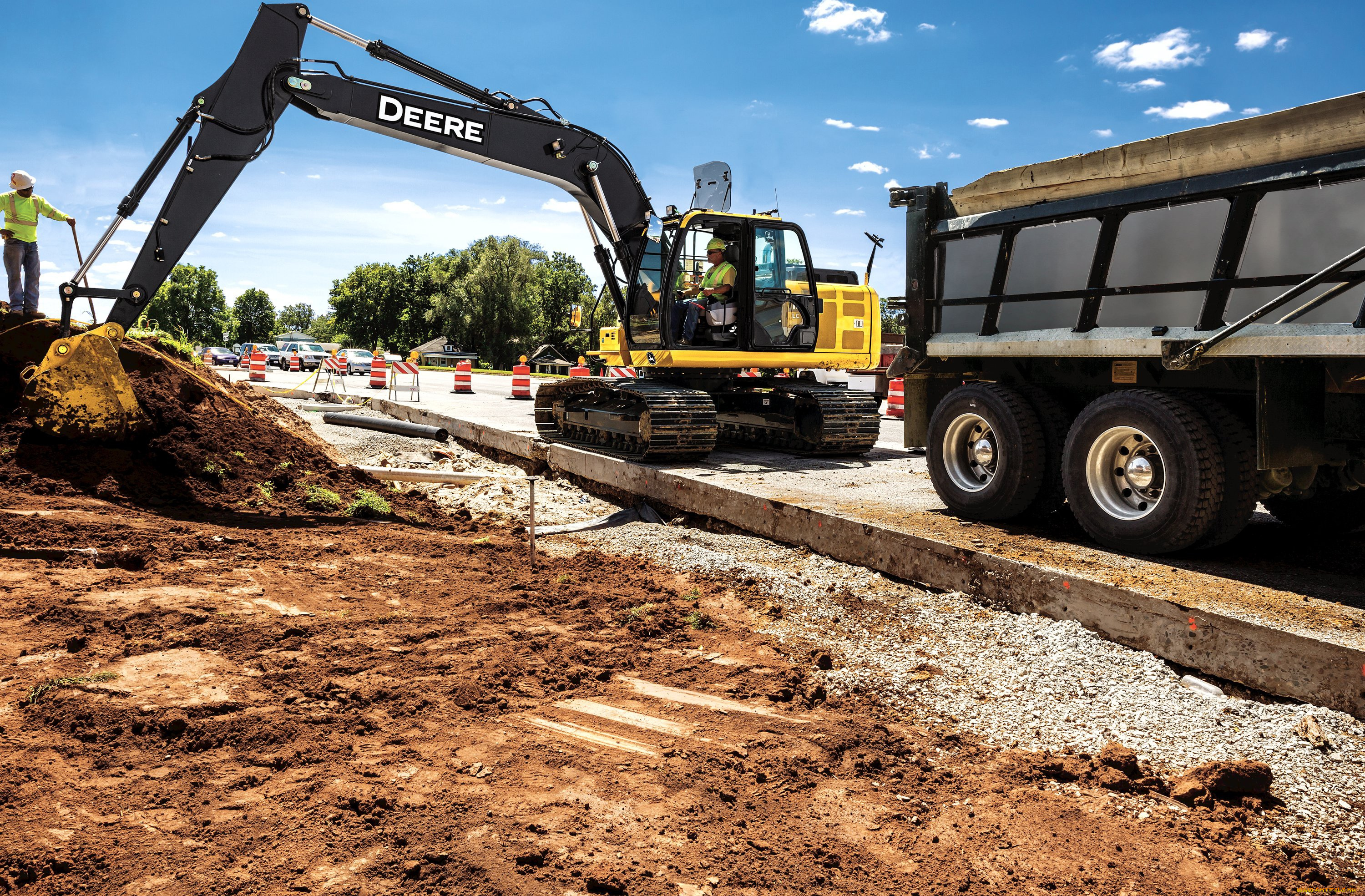 техника, экскаваторы, john, deere