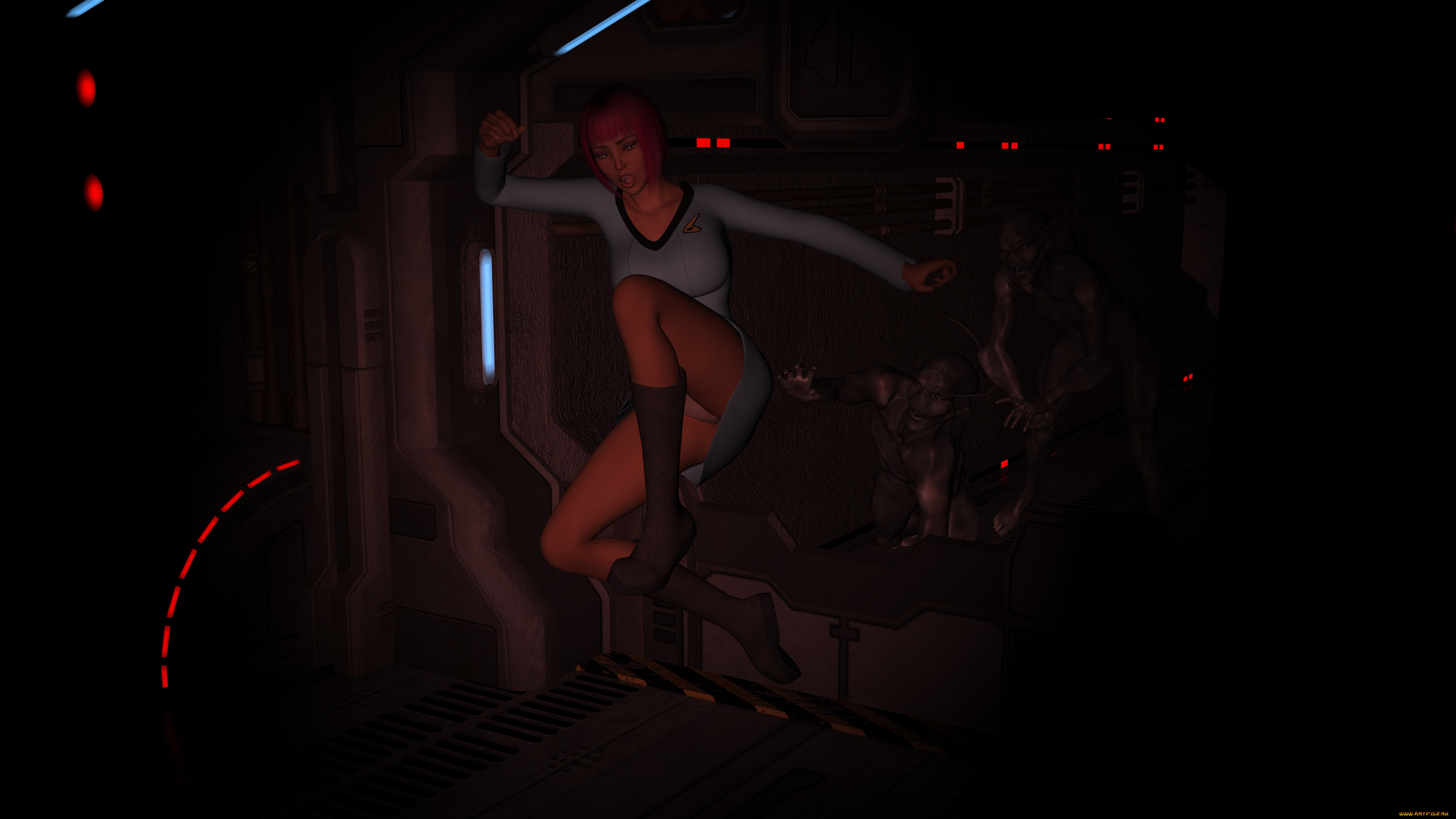 3д, графика, фантазия, , fantasy, девушка, взгляд, фон, оружие