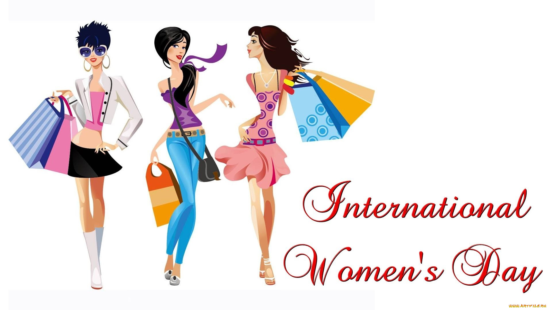 праздничные, день, матери, фон, взгляд, девушки