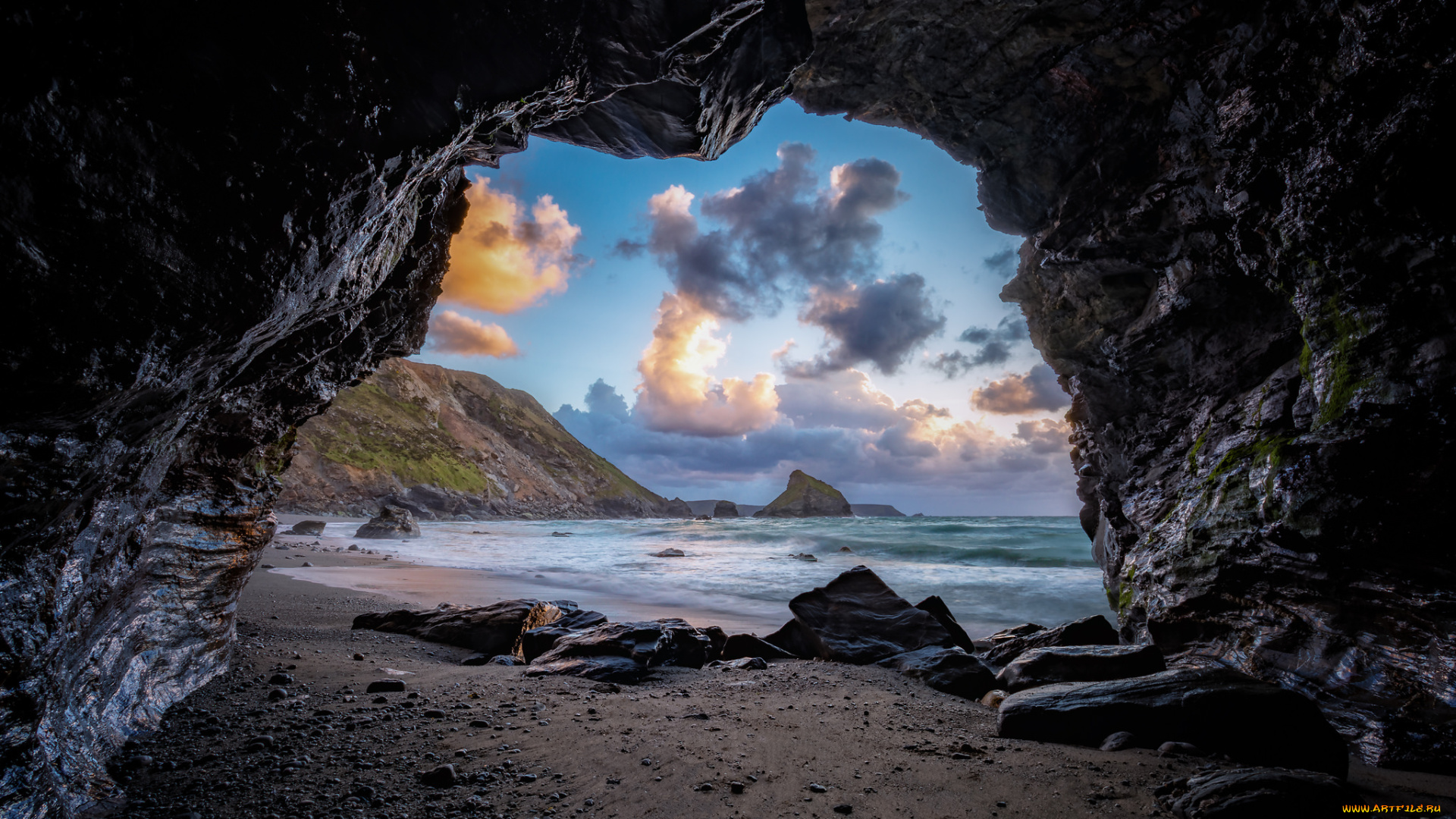 природа, побережье, простор