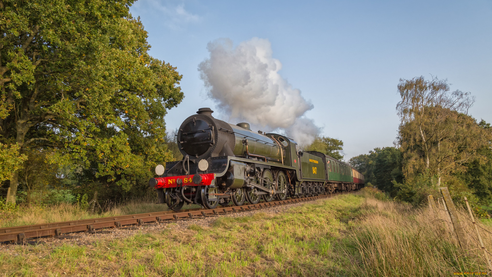 техника, паровозы, локомотив, состав