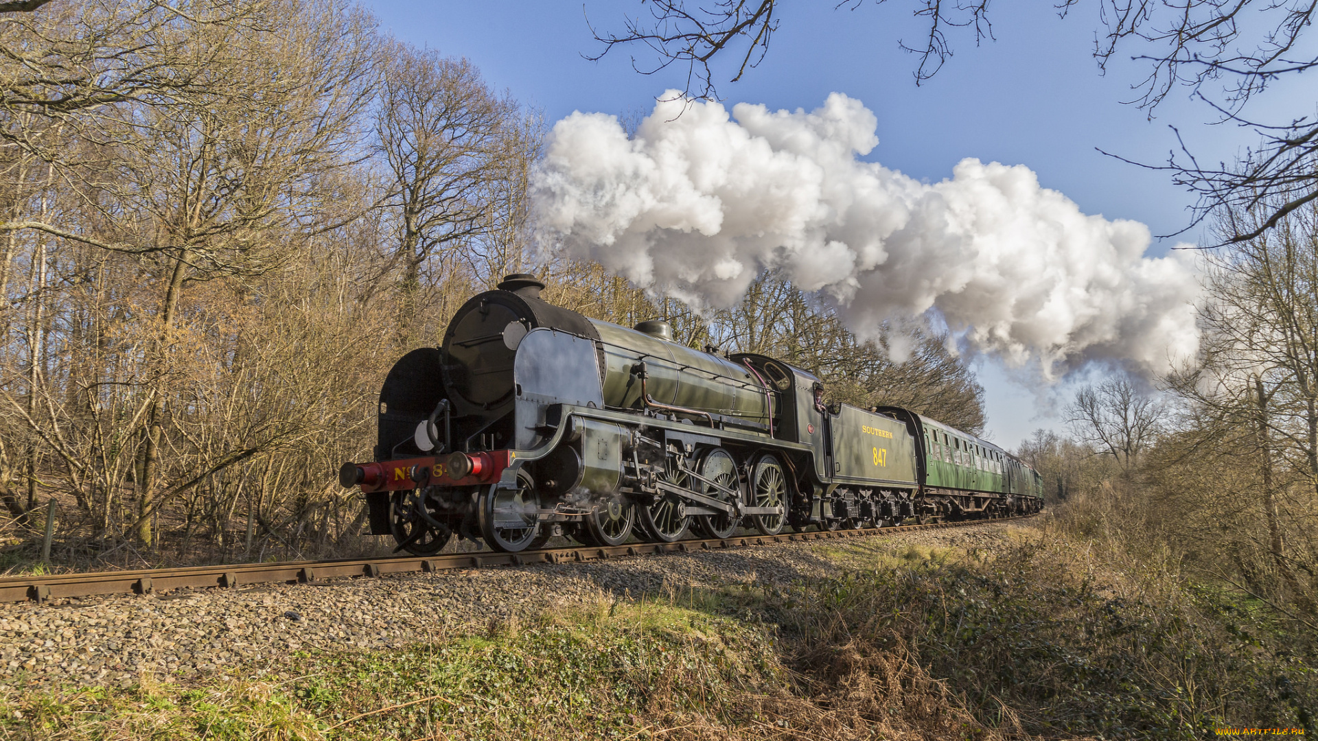 техника, паровозы, состав, локомотив