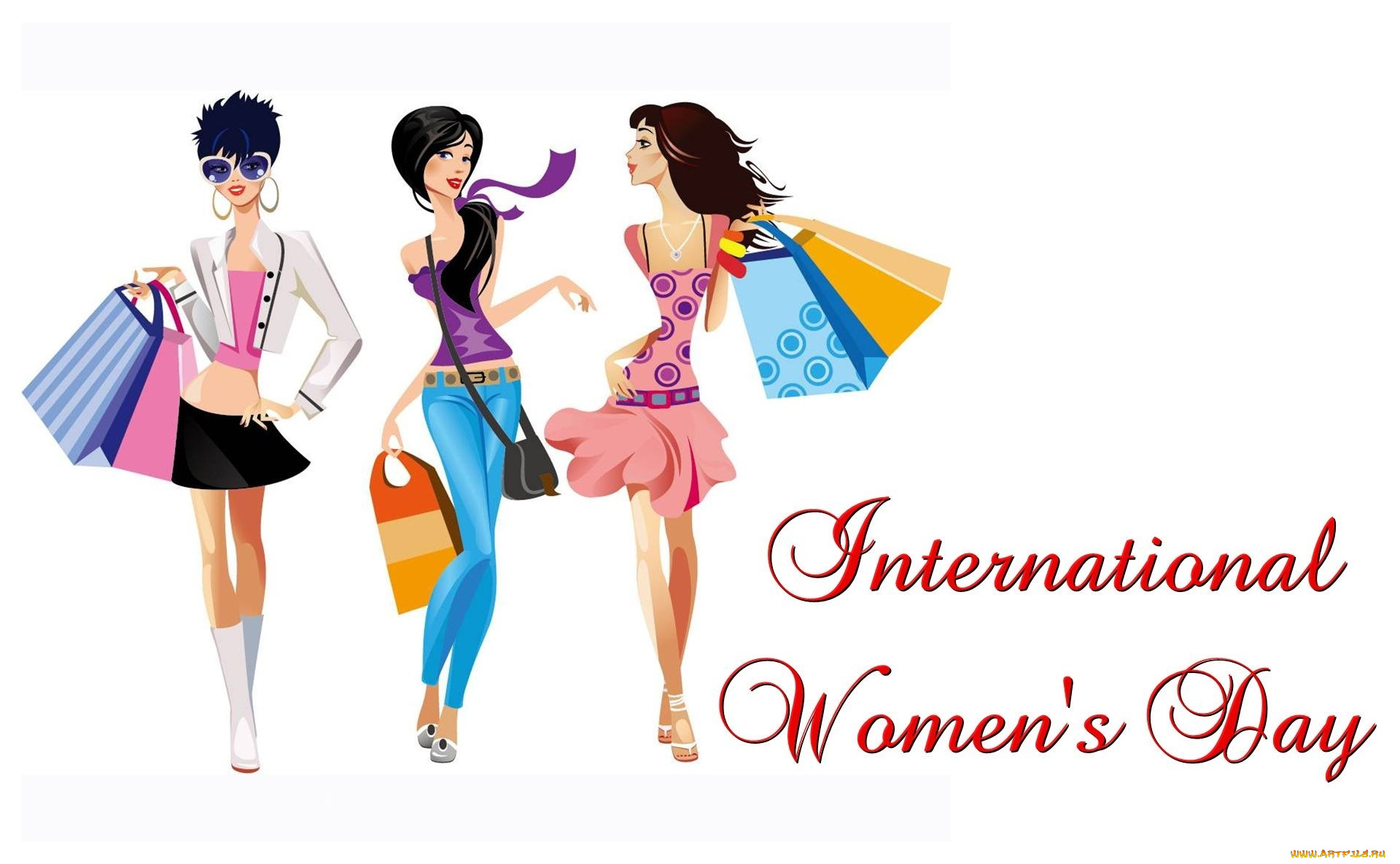 праздничные, день, матери, фон, взгляд, девушки