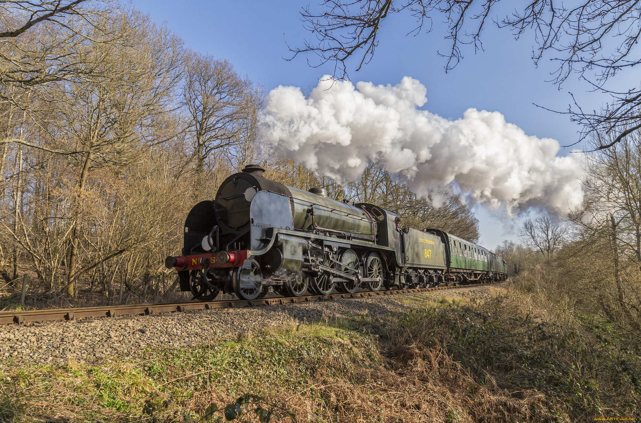 техника, паровозы, состав, локомотив