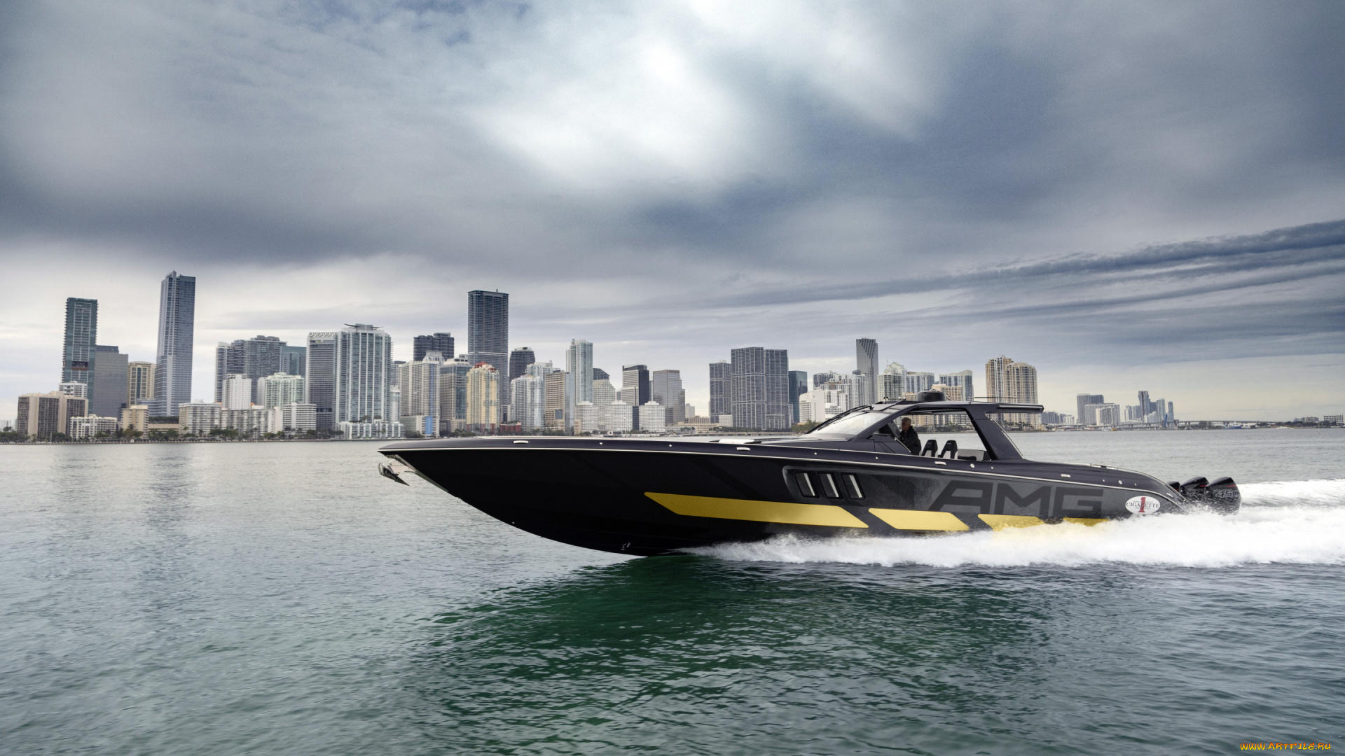 cigarette, racing, 59, tirranna, amg, edition, корабли, катера, тюнинг, гоночный, катер, город, побережье, mercedes, amg