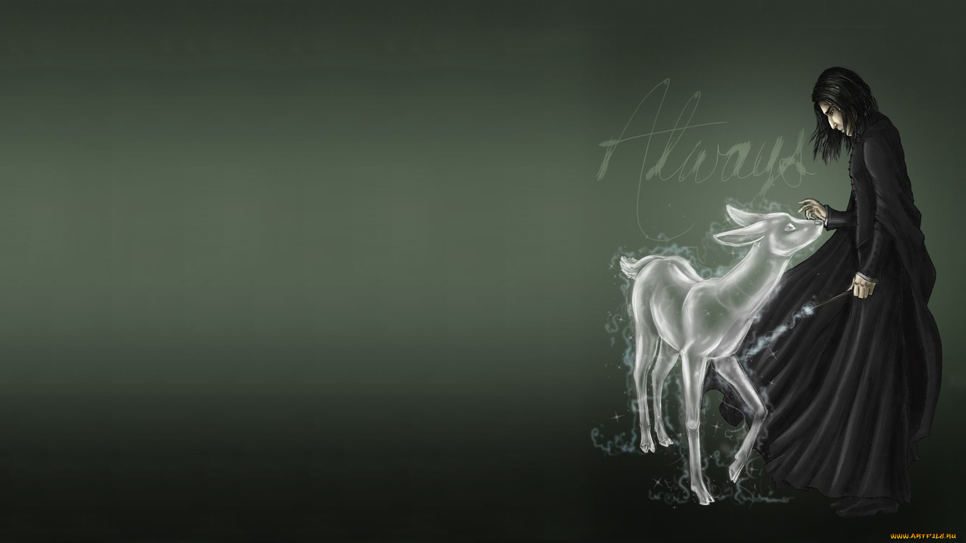 рисованное, кино, , мультфильмы, северус, снейп, лань, патронус