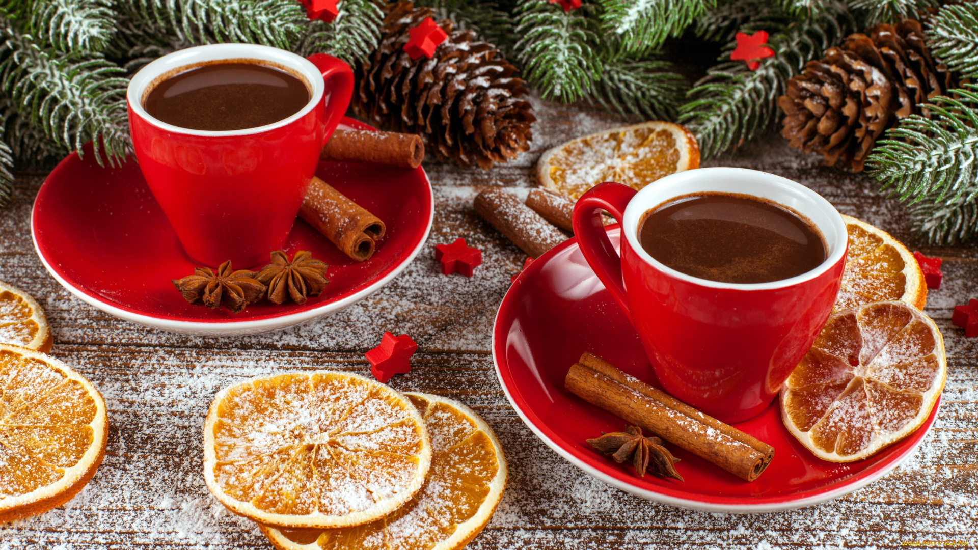 праздничные, угощения, шишки, кофе, корица