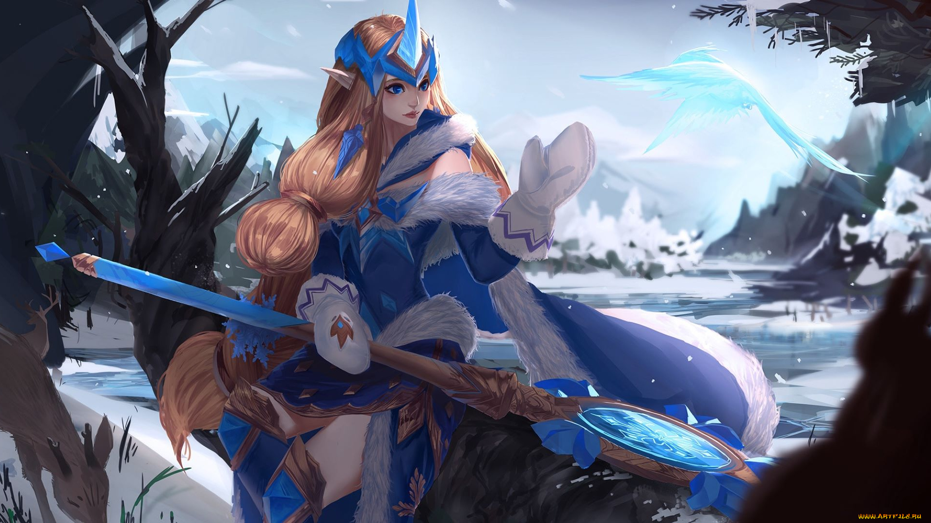 видео, игры, league, of, legends, soraka, посох, зима