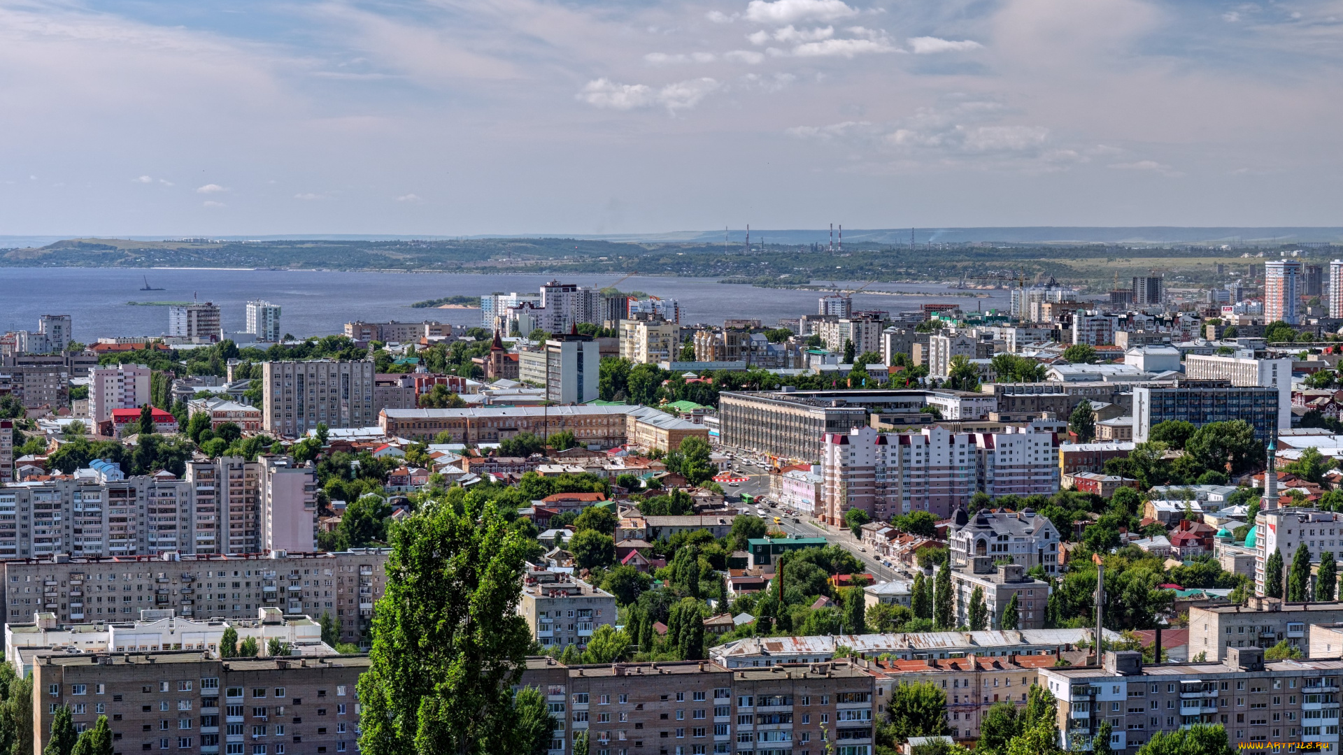 города, -, панорамы, саратoв, дoма, пoбeрeжьe