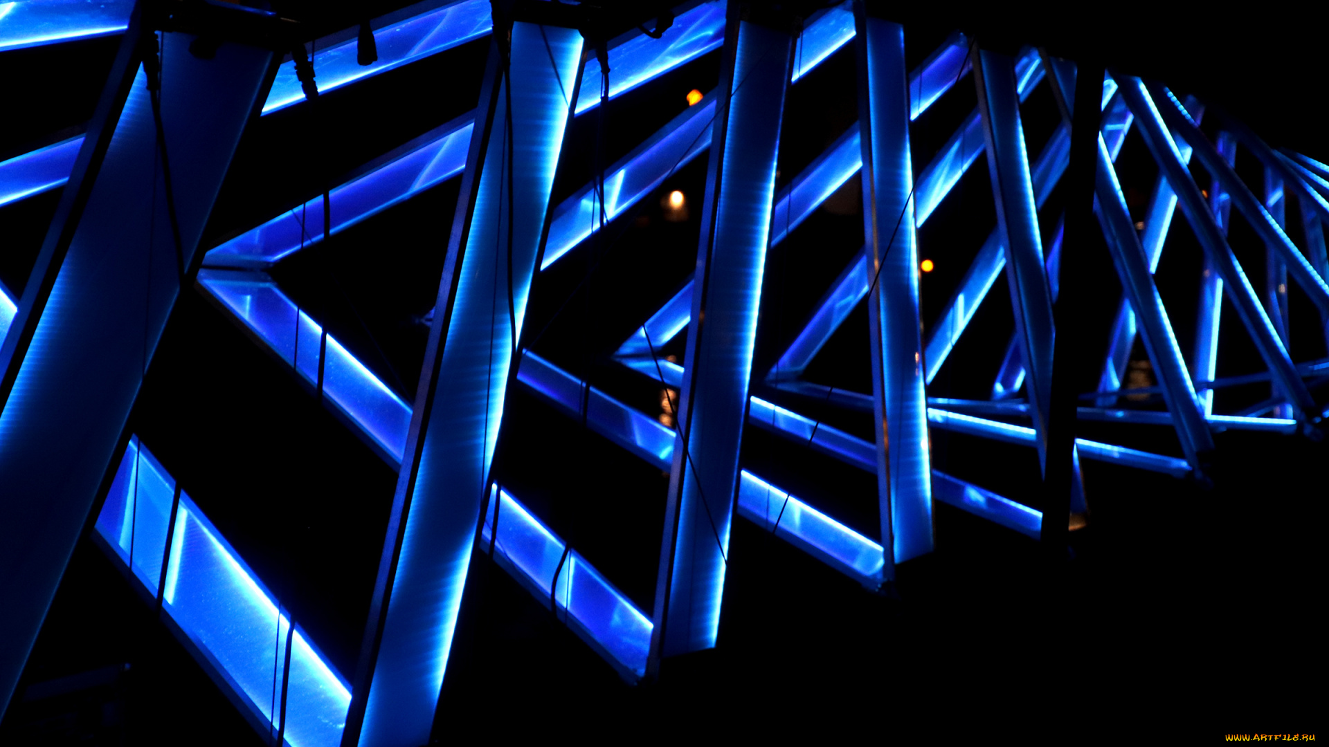 разное, элементы, архитектуры, форма, свет, синий