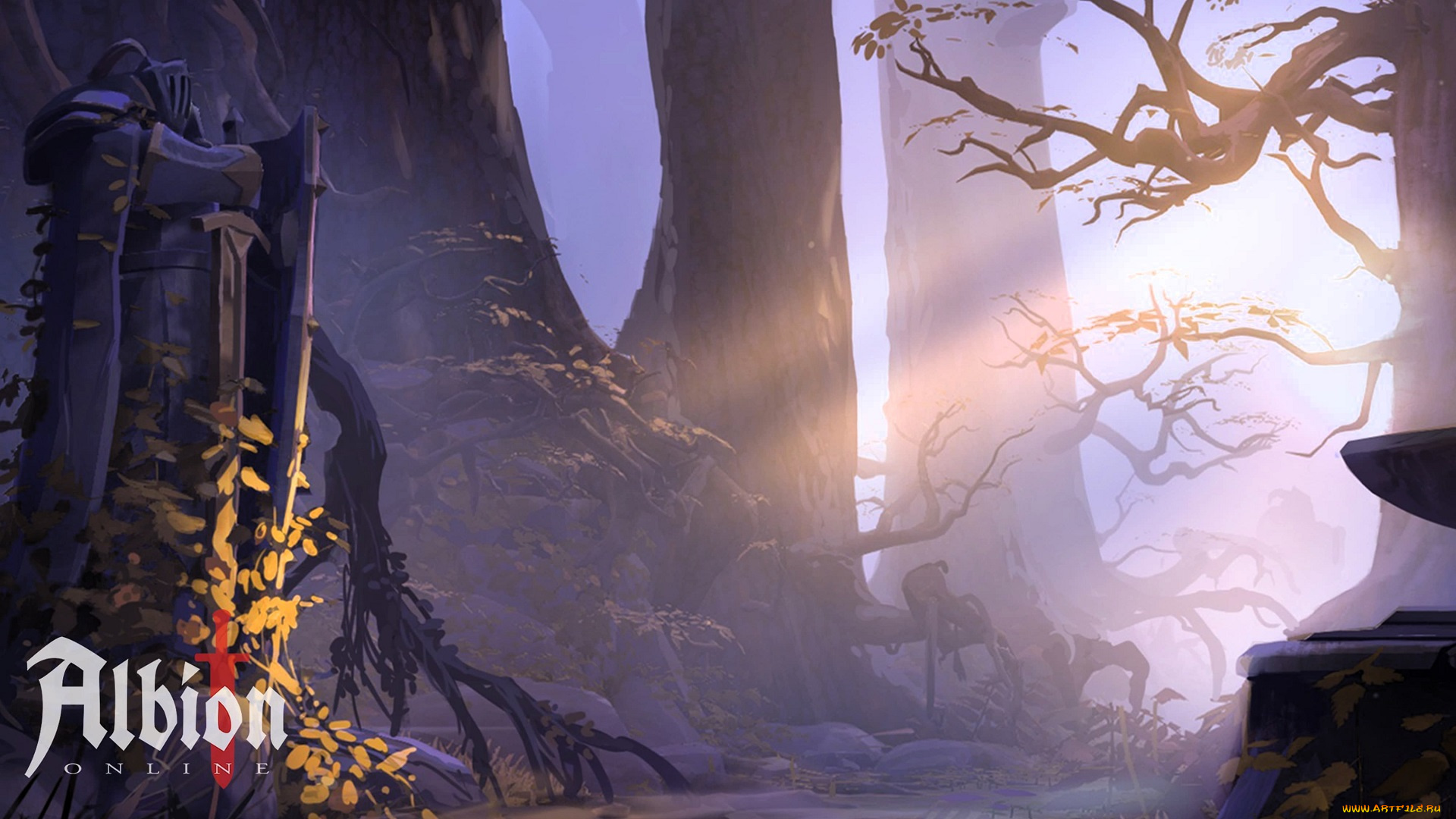 видео, игры, albion, online, лес, статуя