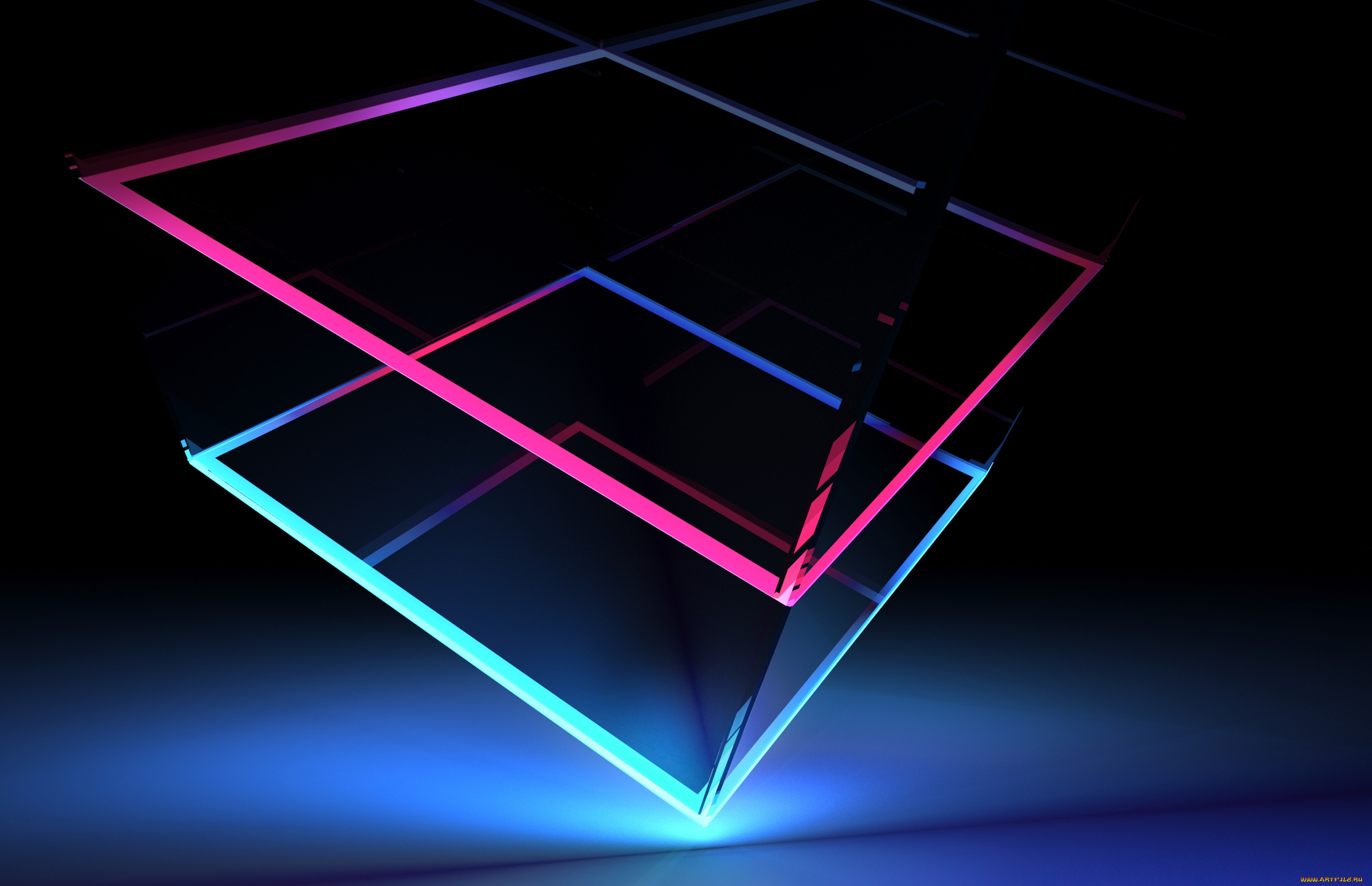 3д, графика, абстракция, , abstract, решетка, свет