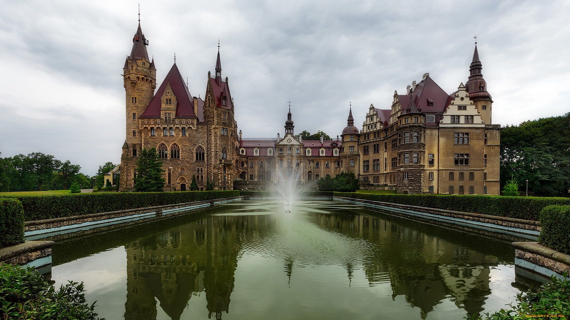 moszna, castle, poland, города, замки, польши, moszna, castle