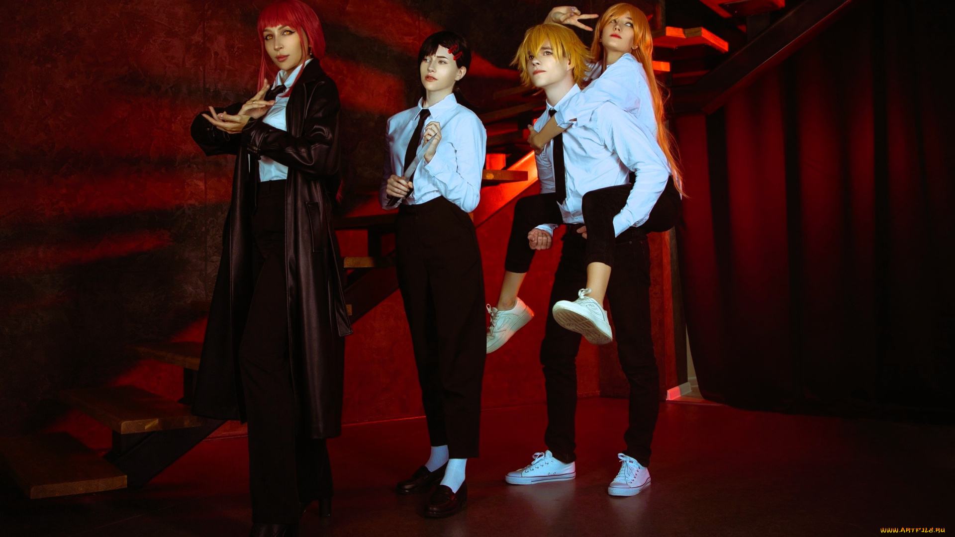 разное, люди, косплей, образы, персонажи, наряды, цепь, лестница