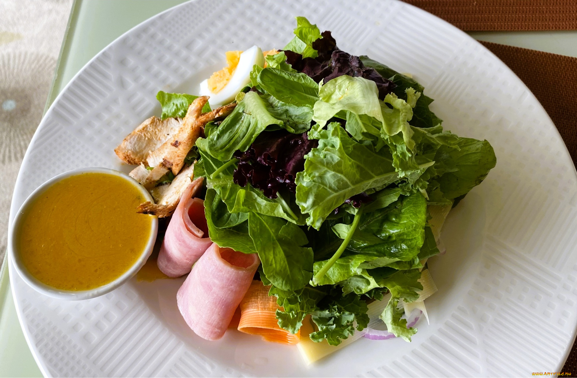 еда, салаты, , закуски, соус, салат, ветчина