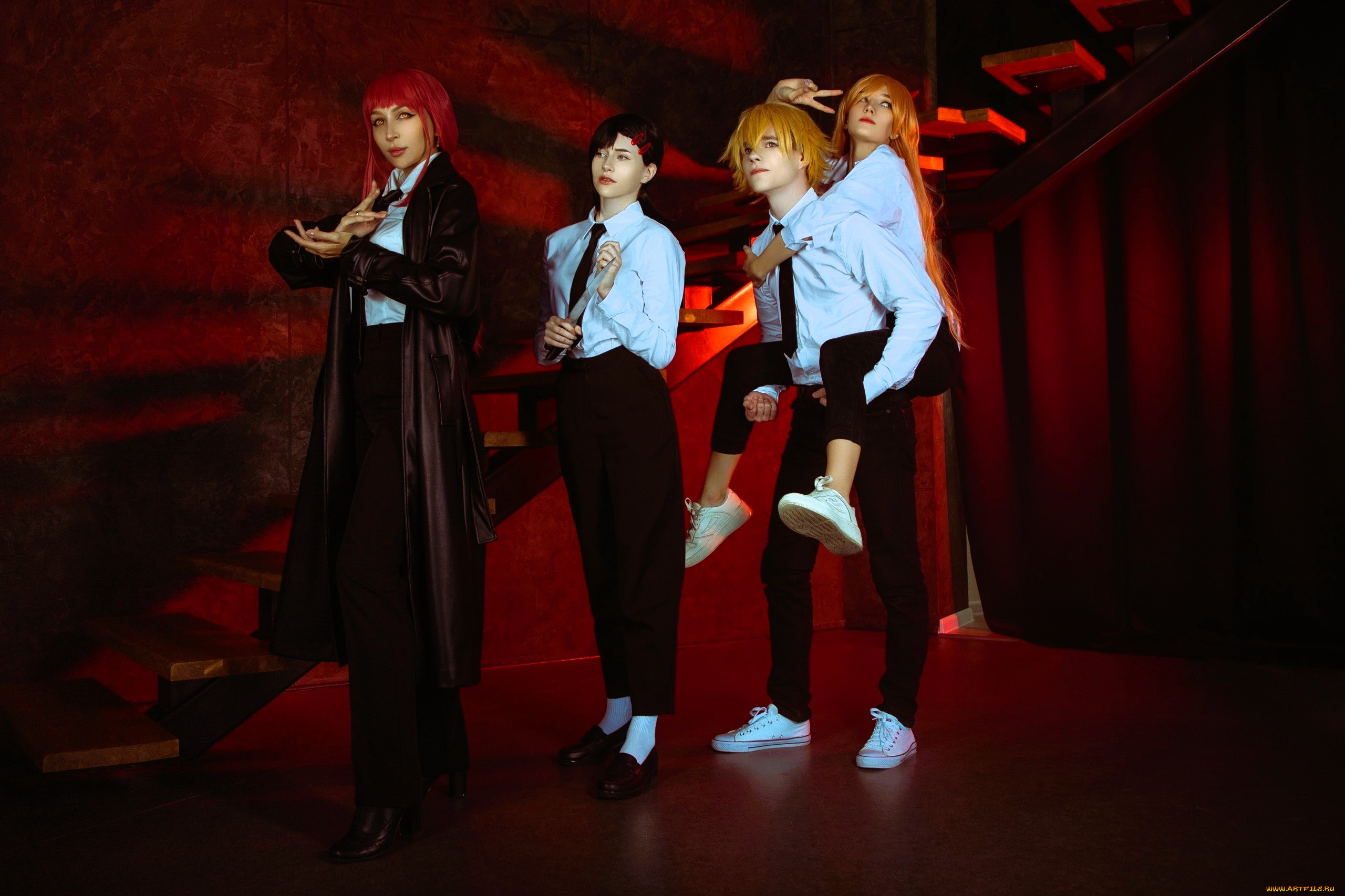 разное, люди, косплей, образы, персонажи, наряды, цепь, лестница