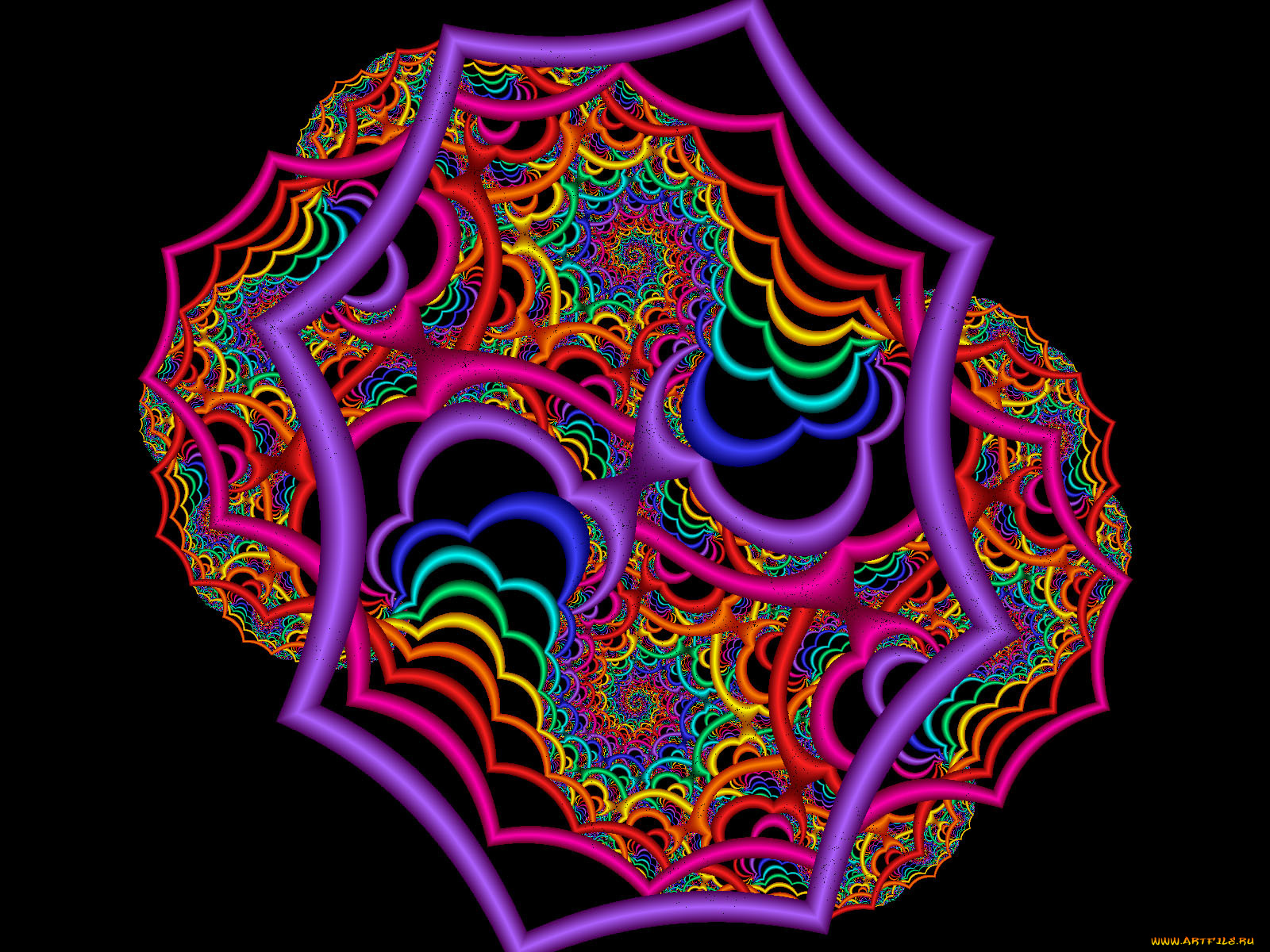 3д, графика, fractal, фракталы, узор, цвета, фон